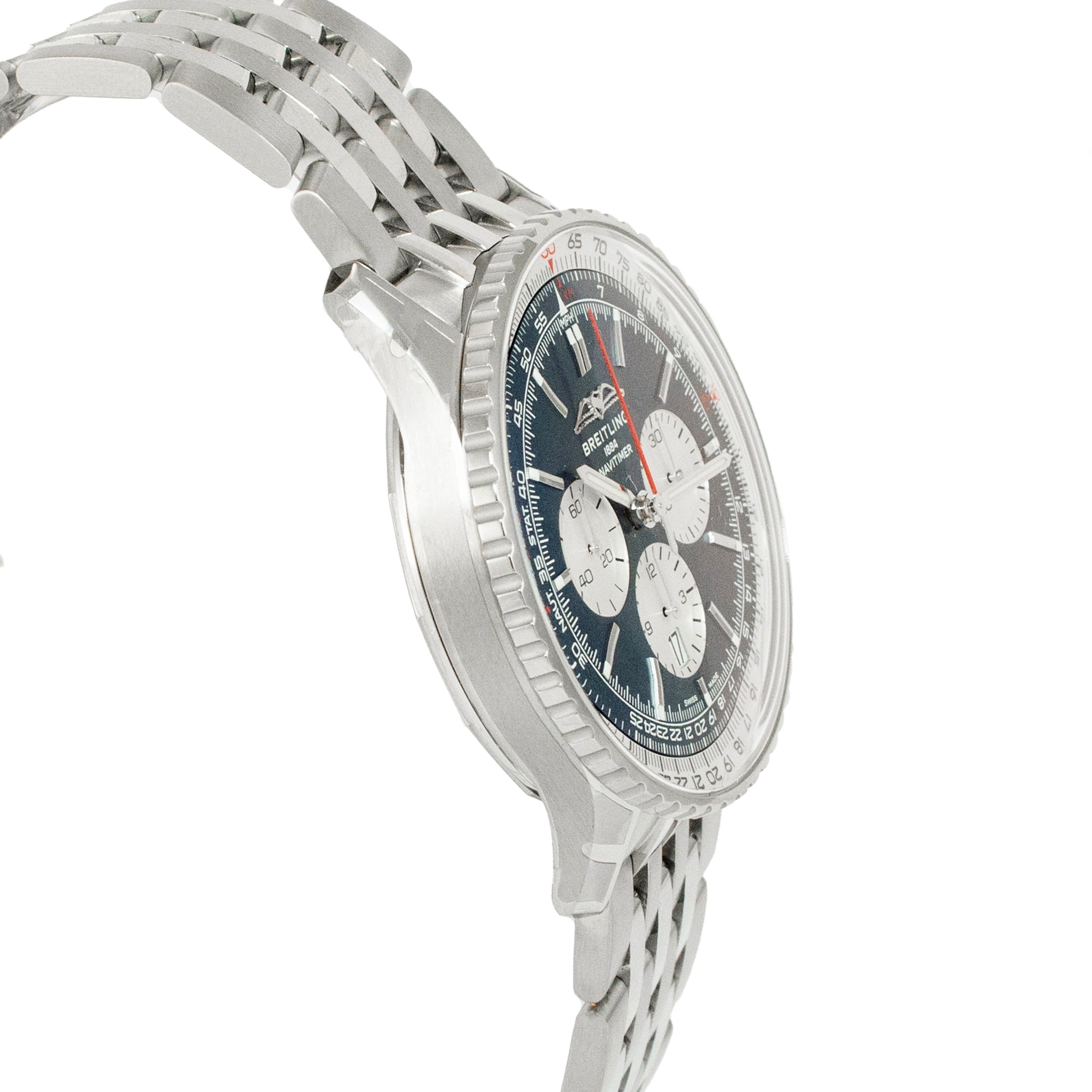 Breitling Navitimer 1 B01 46MM ab0137211c1a1 Blue Chronograph Steel Watch