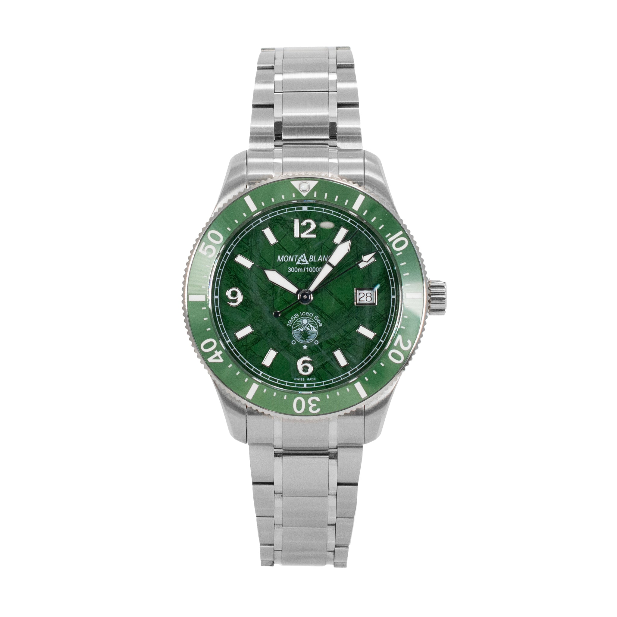 2023 Montblanc 1858 42MM 129373 Green Dial Green Bezel Steel Automatic Watch