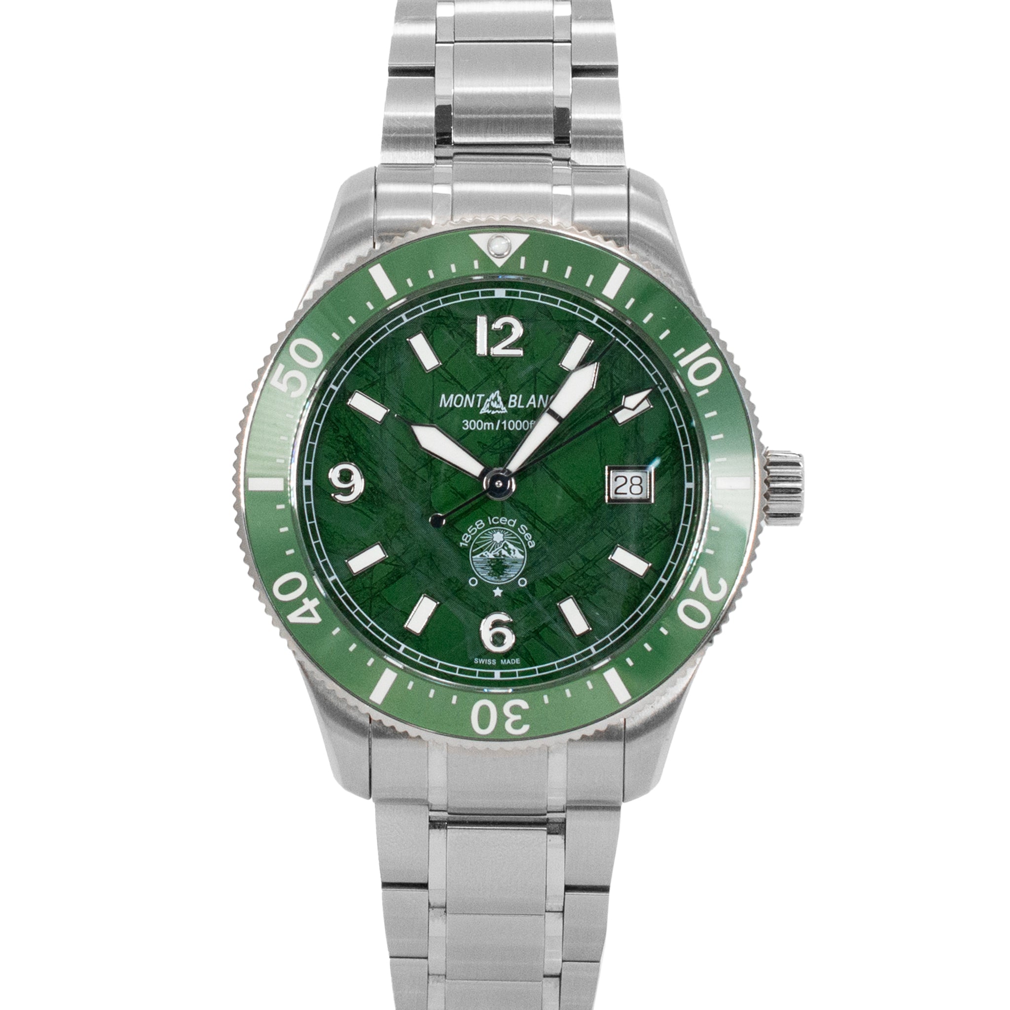 2023 Montblanc 1858 42MM 129373 Green Dial Green Bezel Steel Automatic Watch