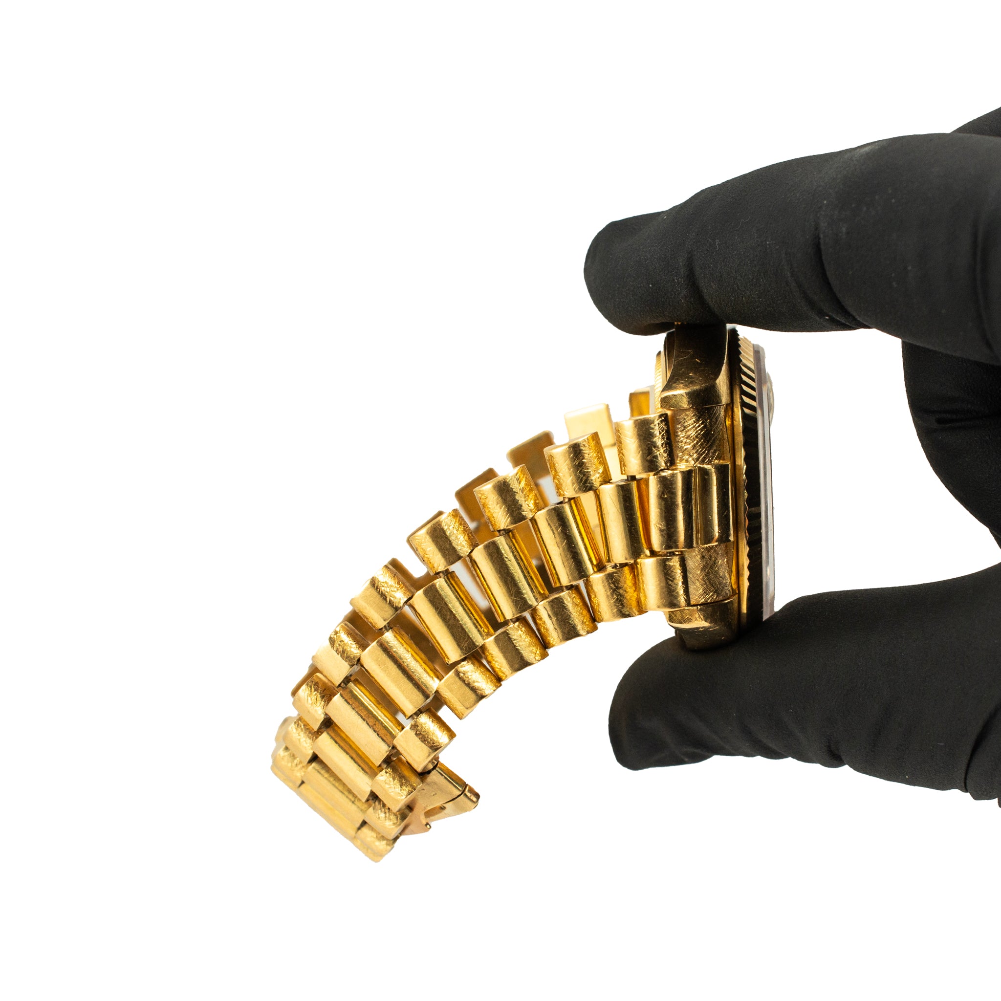 Vintage Rolex Day Date 36MM 18038 Walnut Birch Wood Dial Bark 18K Gold Watch