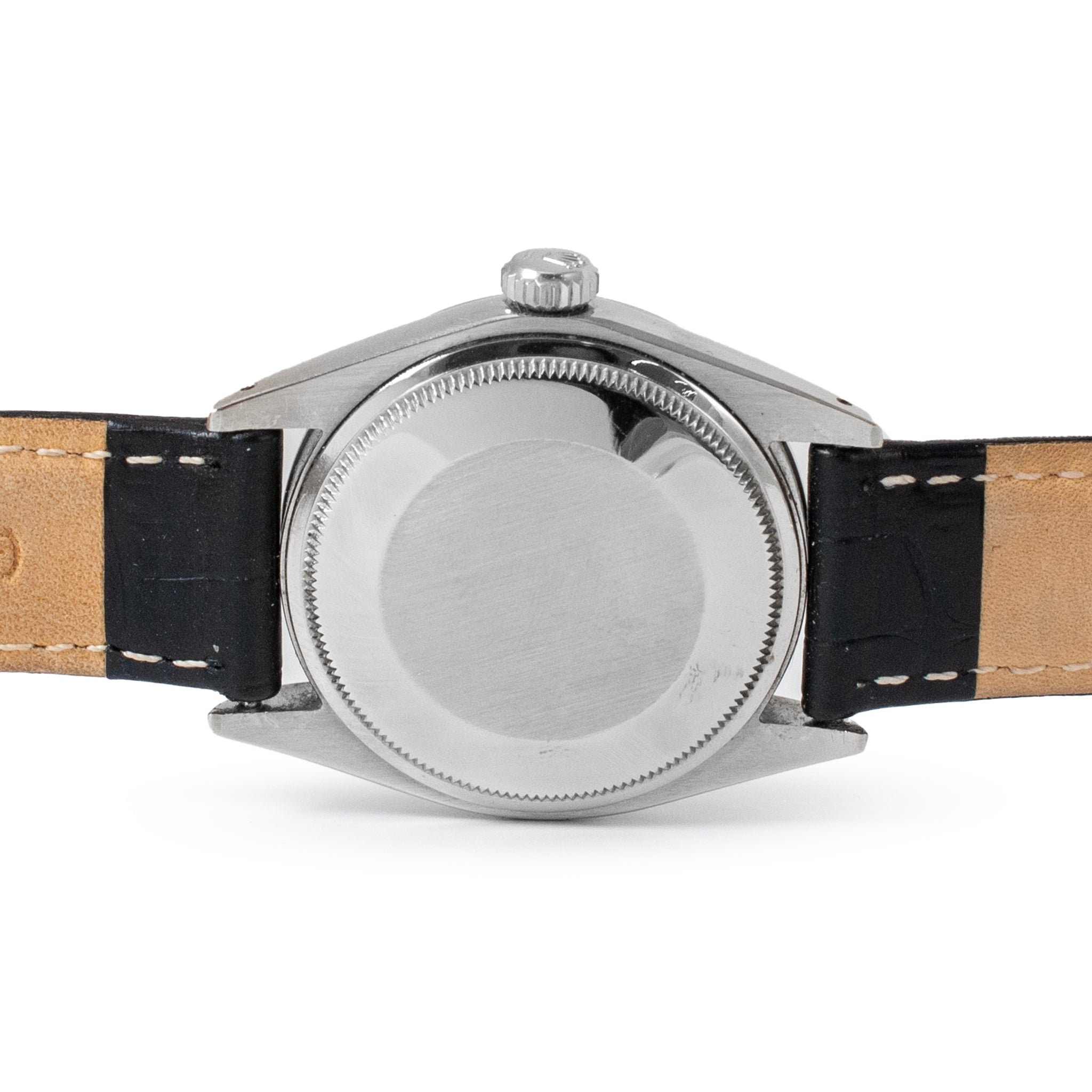 Vintage 1970 Rolex Oyster Perpetual Date 34MM 1501 Black Leather Steel Watch