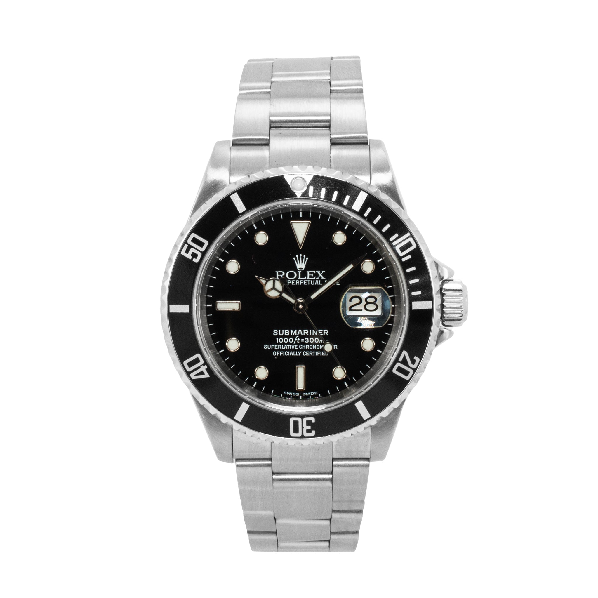 2002 Rolex Submariner Date 40MM 16610T Black Dial Oyster Stainless Steel Watch