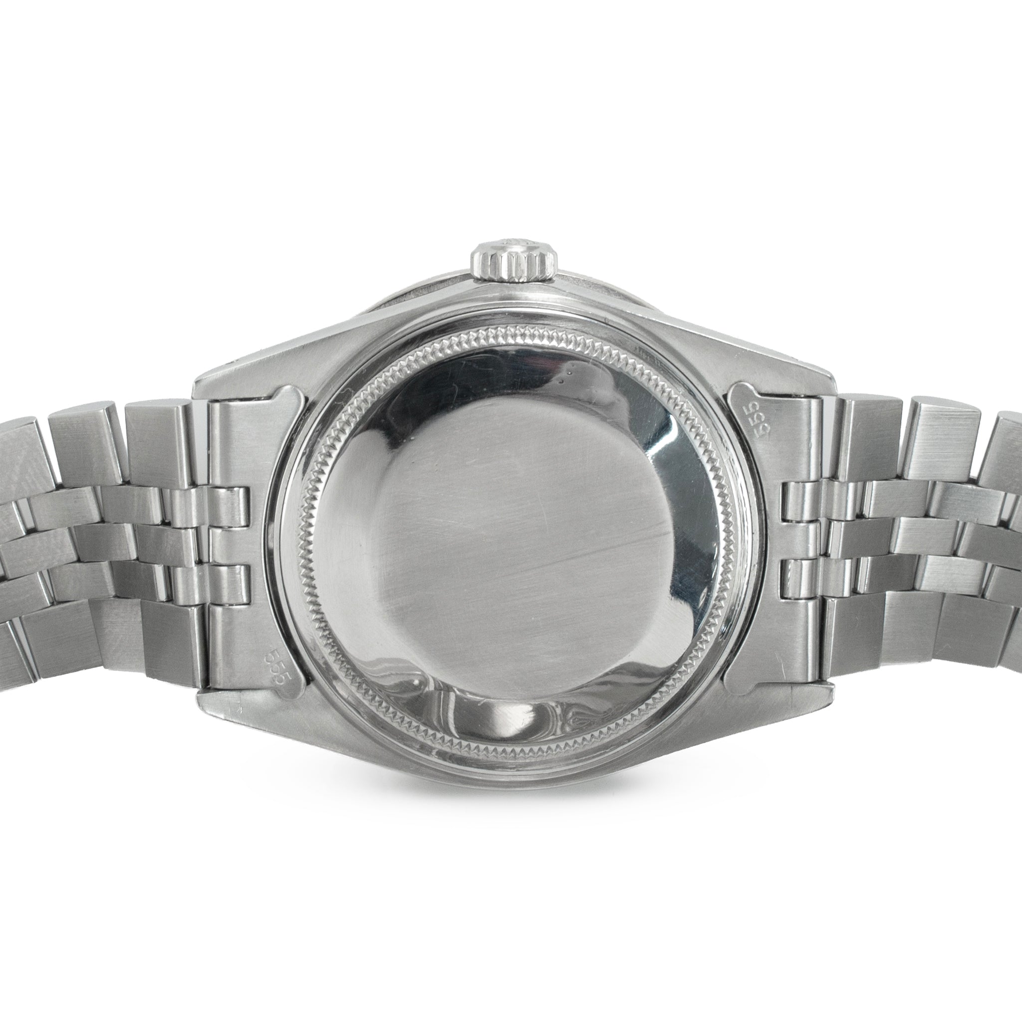 Ladies Rolex Datejust 36MM 16014 Diamond Bezel Blue Dial Jubilee Steel Watch