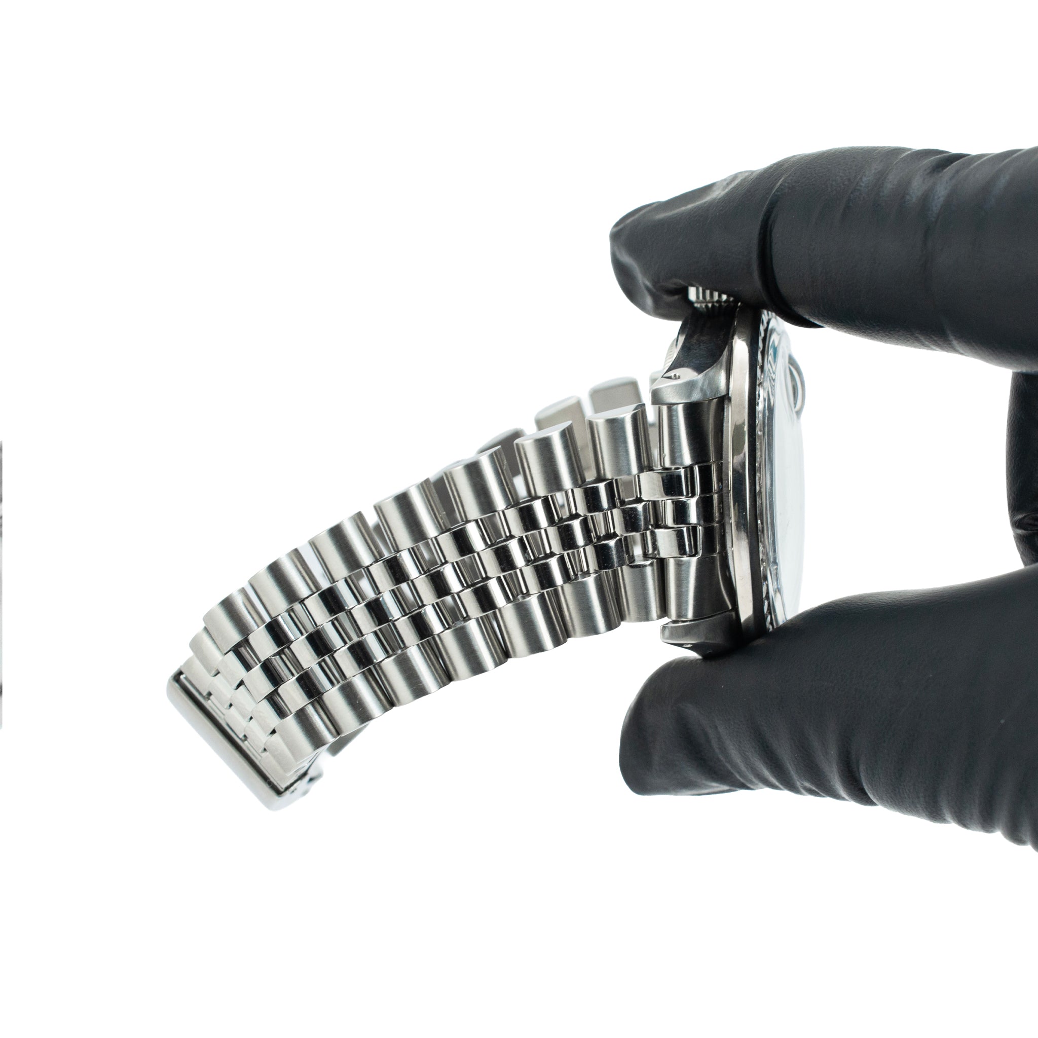 Ladies Rolex Datejust 36MM 16014 Diamond Bezel Blue Dial Jubilee Steel Watch