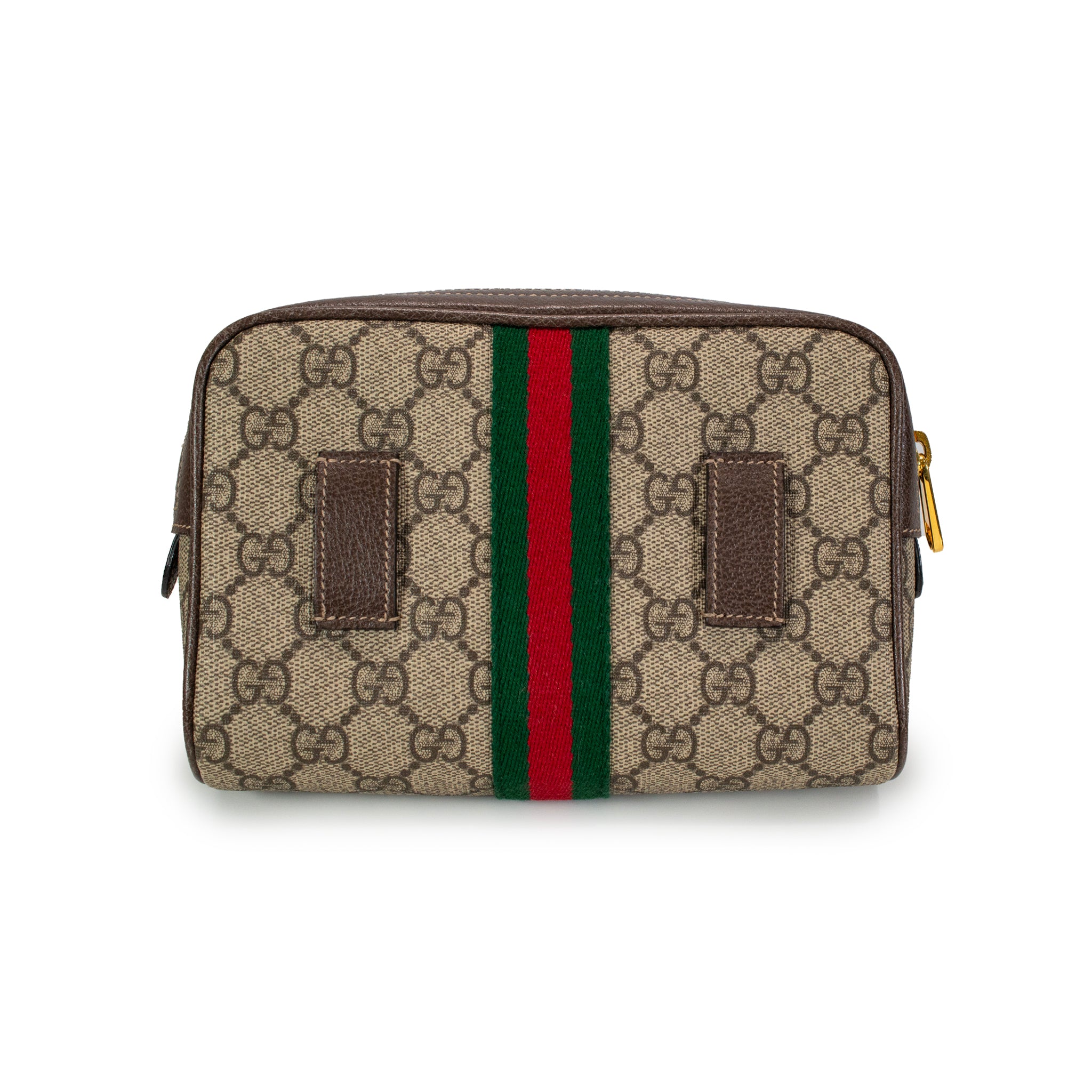 Gucci Small GG Supreme Brown Monogram Ophidia Belt Bag