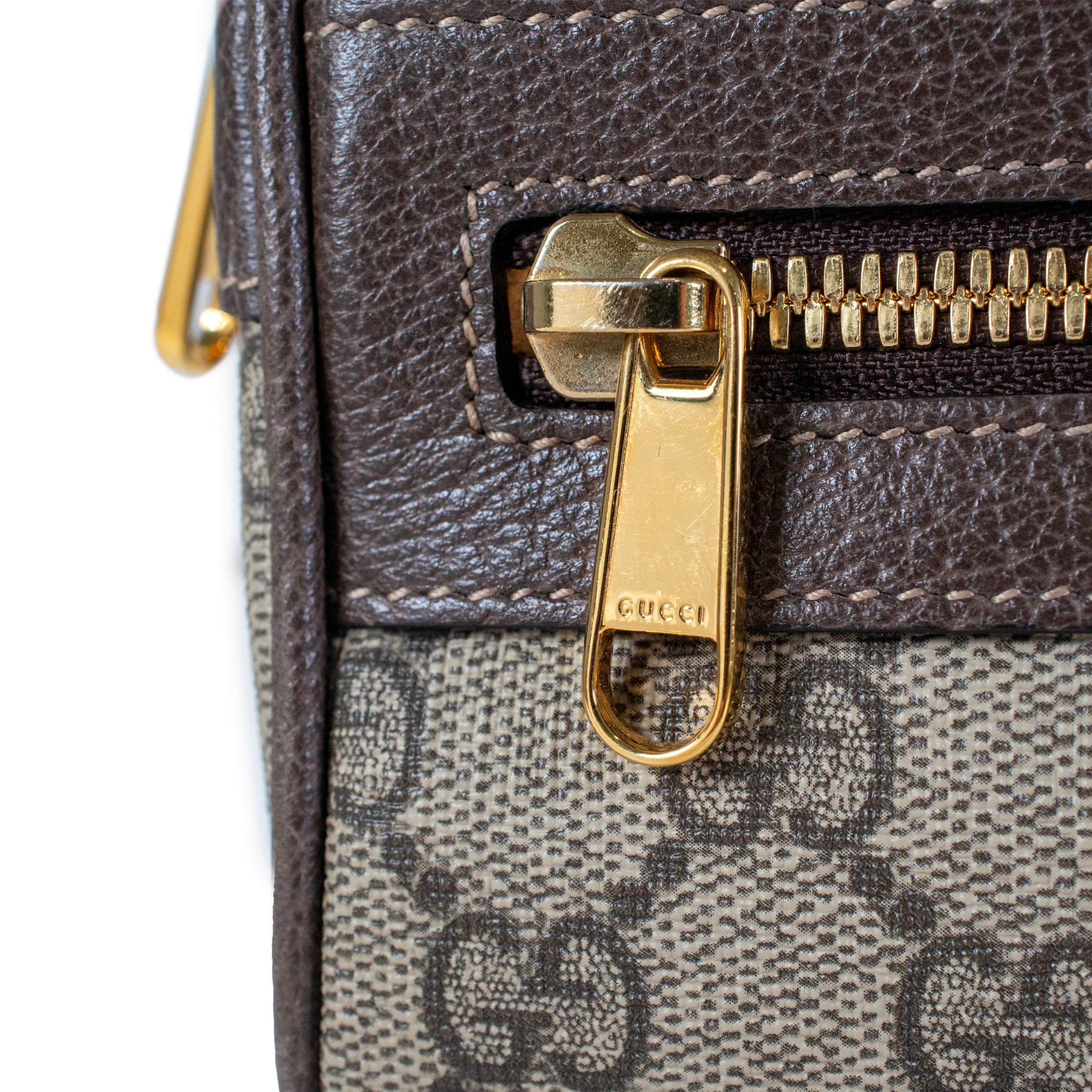 Gucci Small GG Supreme Brown Monogram Ophidia Belt Bag