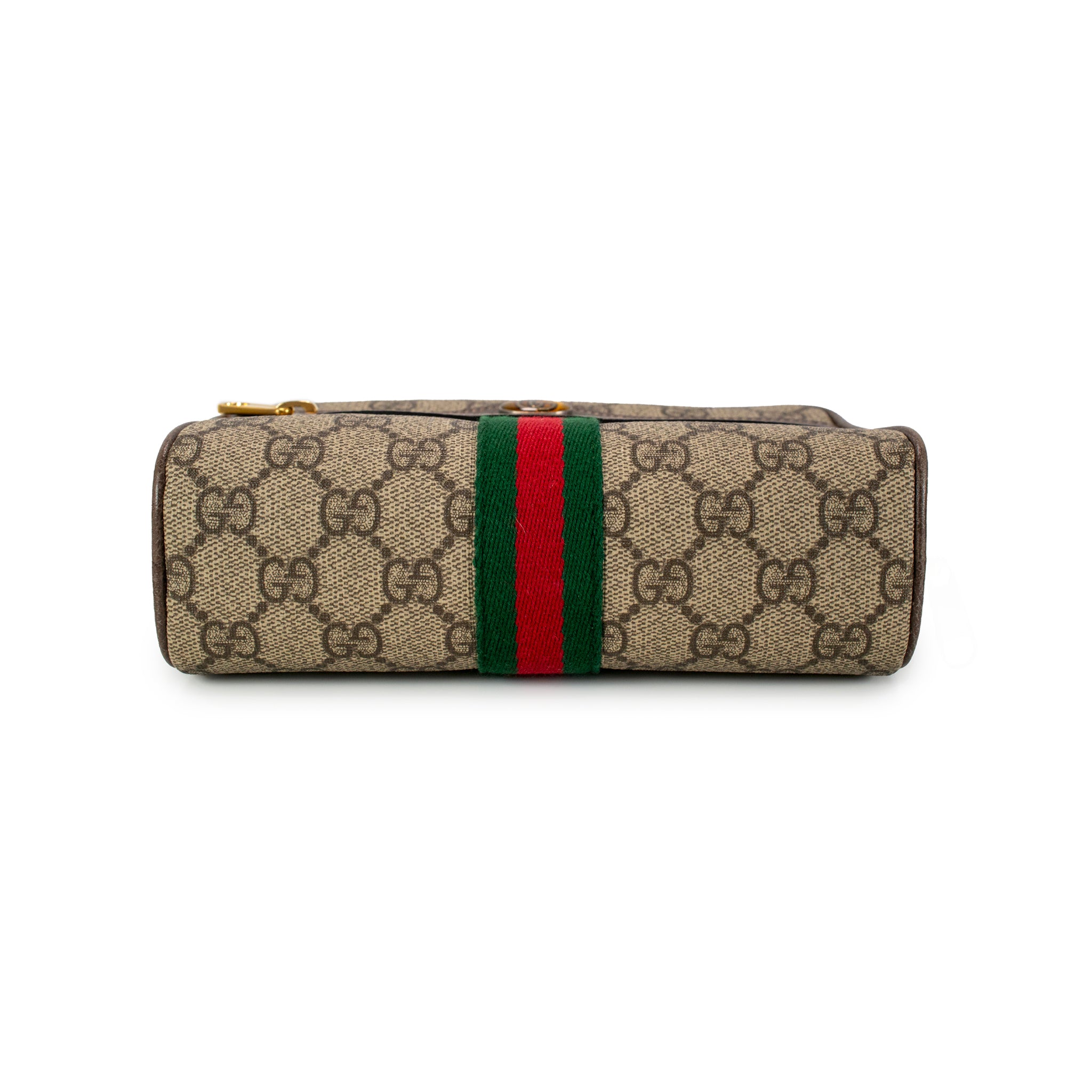 Gucci Small GG Supreme Brown Monogram Ophidia Belt Bag