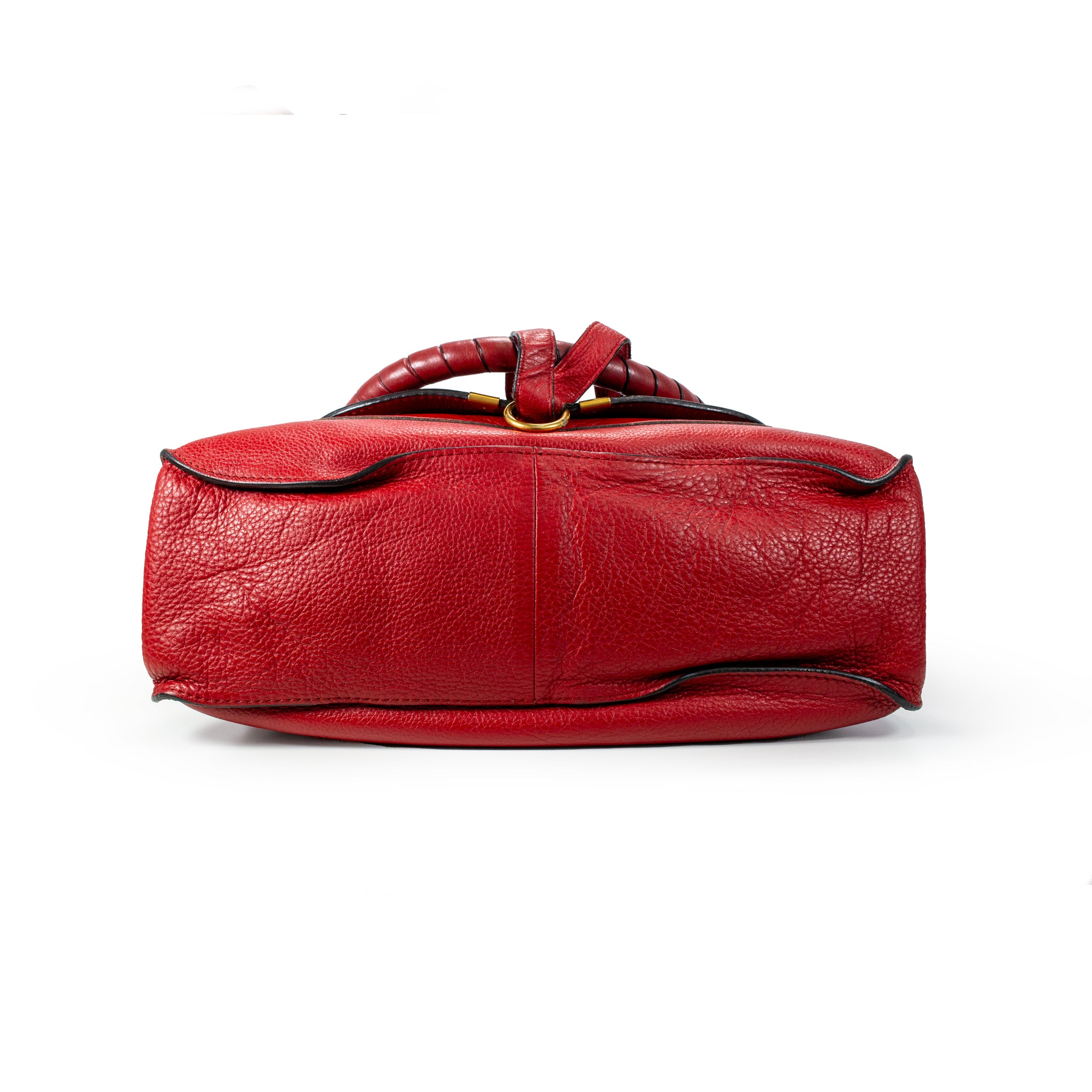 Chloé マーガレット 2way ハンドバッグ ショルダー レザー レッド 赤 Chloé Marcie Red Pebbled Leather Gold Tone Hardware Satchel Top Handle
