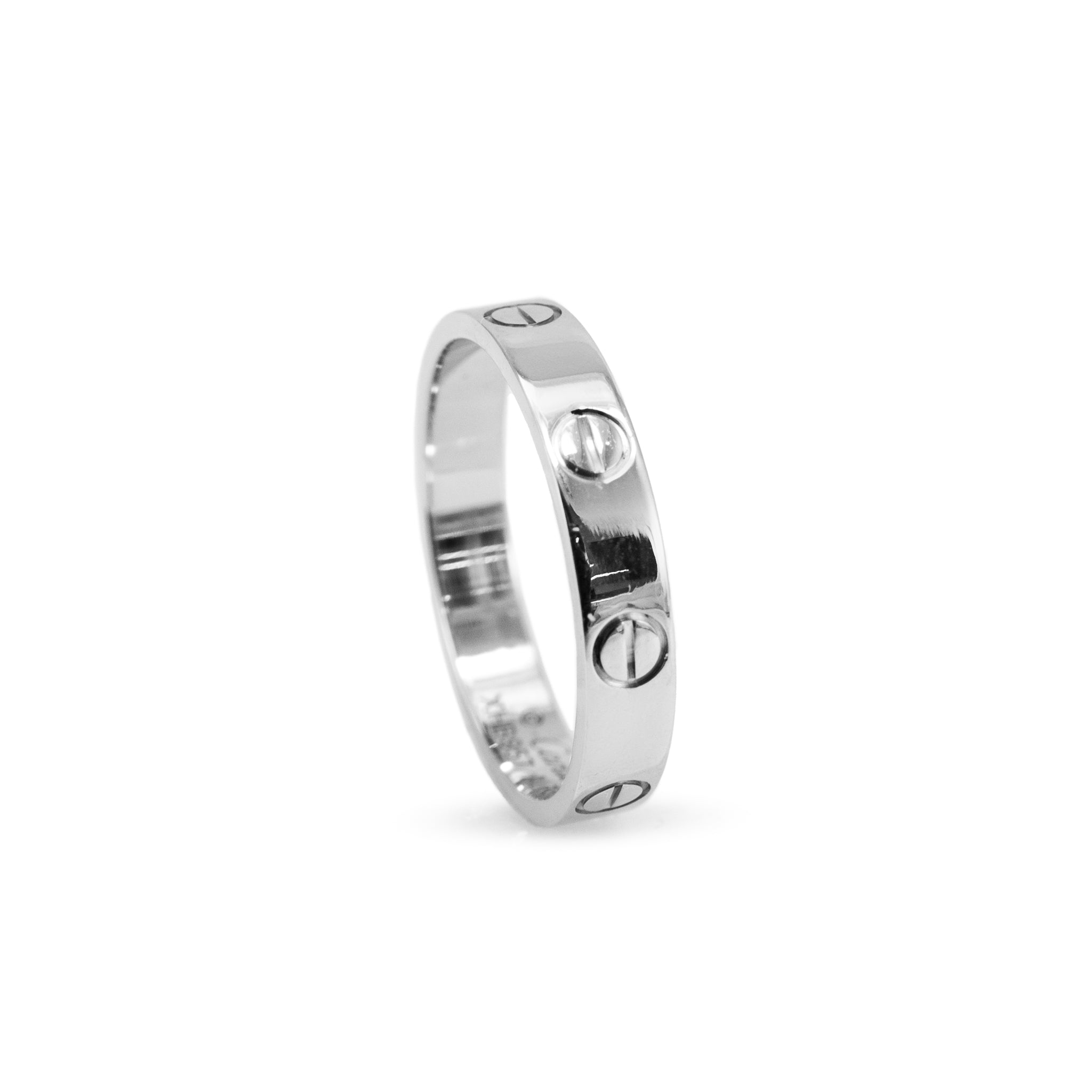 Ladies Cartier Love Small Model 18K White Gold Wedding Band Ring