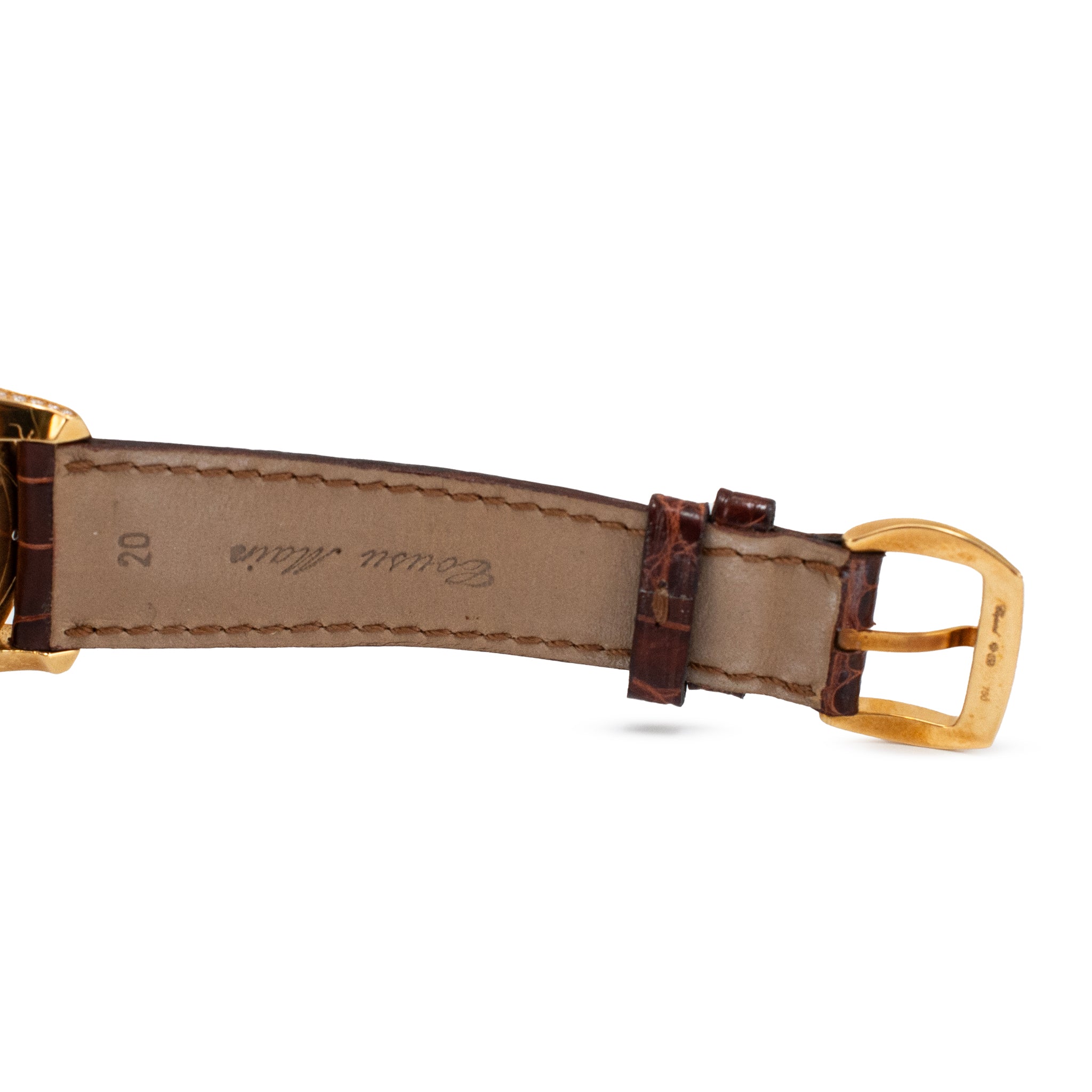 Chopard Boutique Model 35MM 4184 6.78ct Pave Diamond 18K Yellow Gold Brown Watch