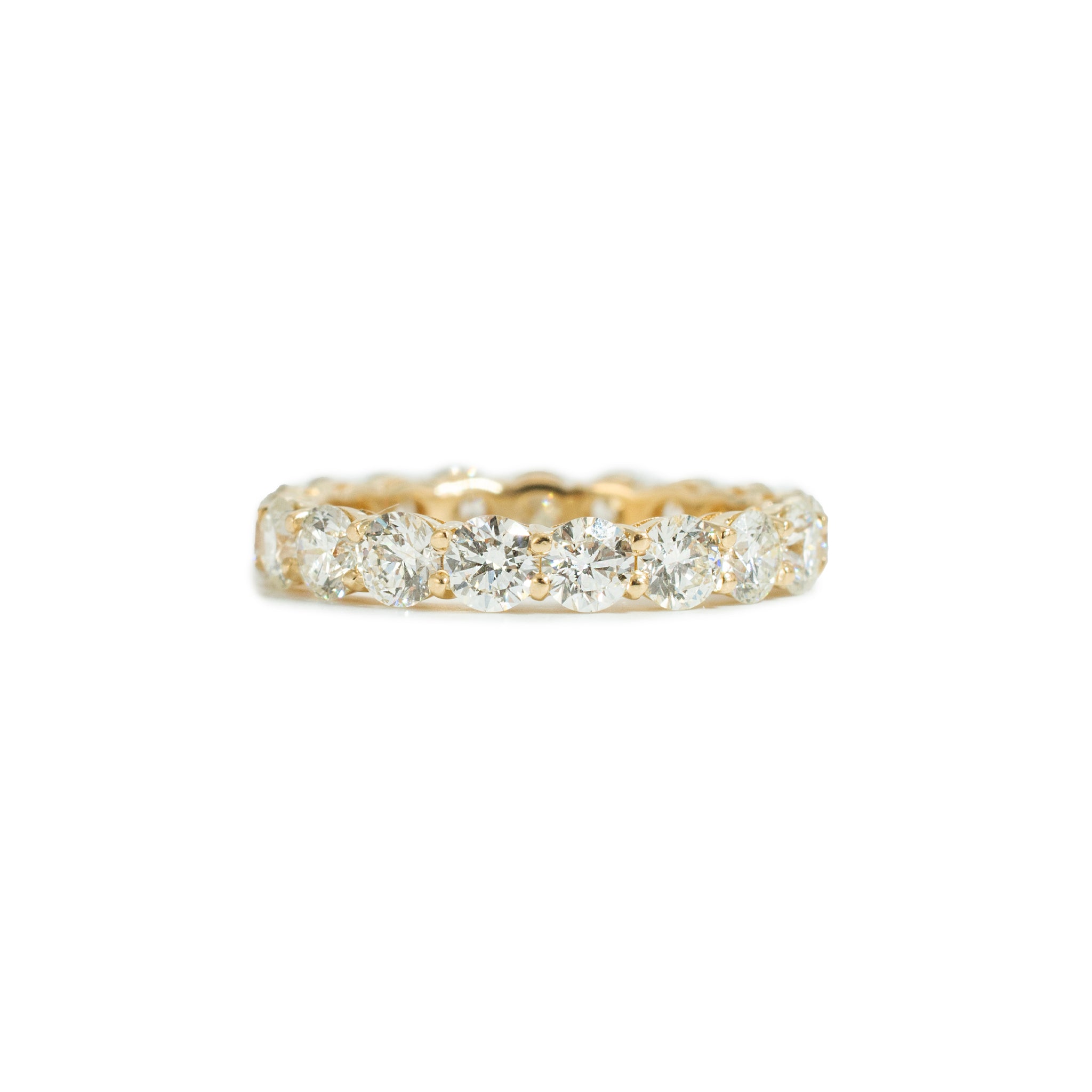 Ladies 14K Yellow Gold 2.32ct Round Diamond Full Eternity Wedding Band Ring