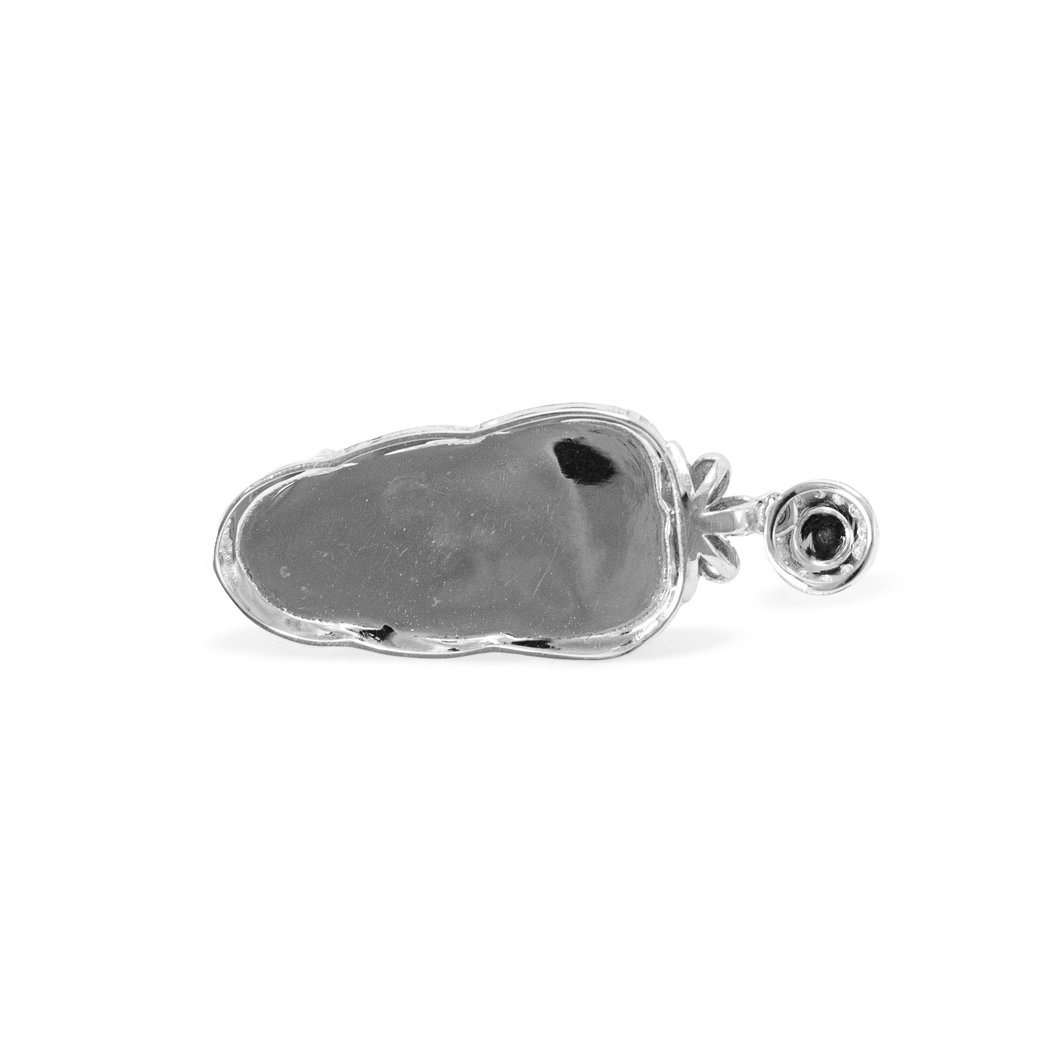 18K White Gold 6.95ct Green Leaf Jadeite Jade Diamond Double Drop Pendant