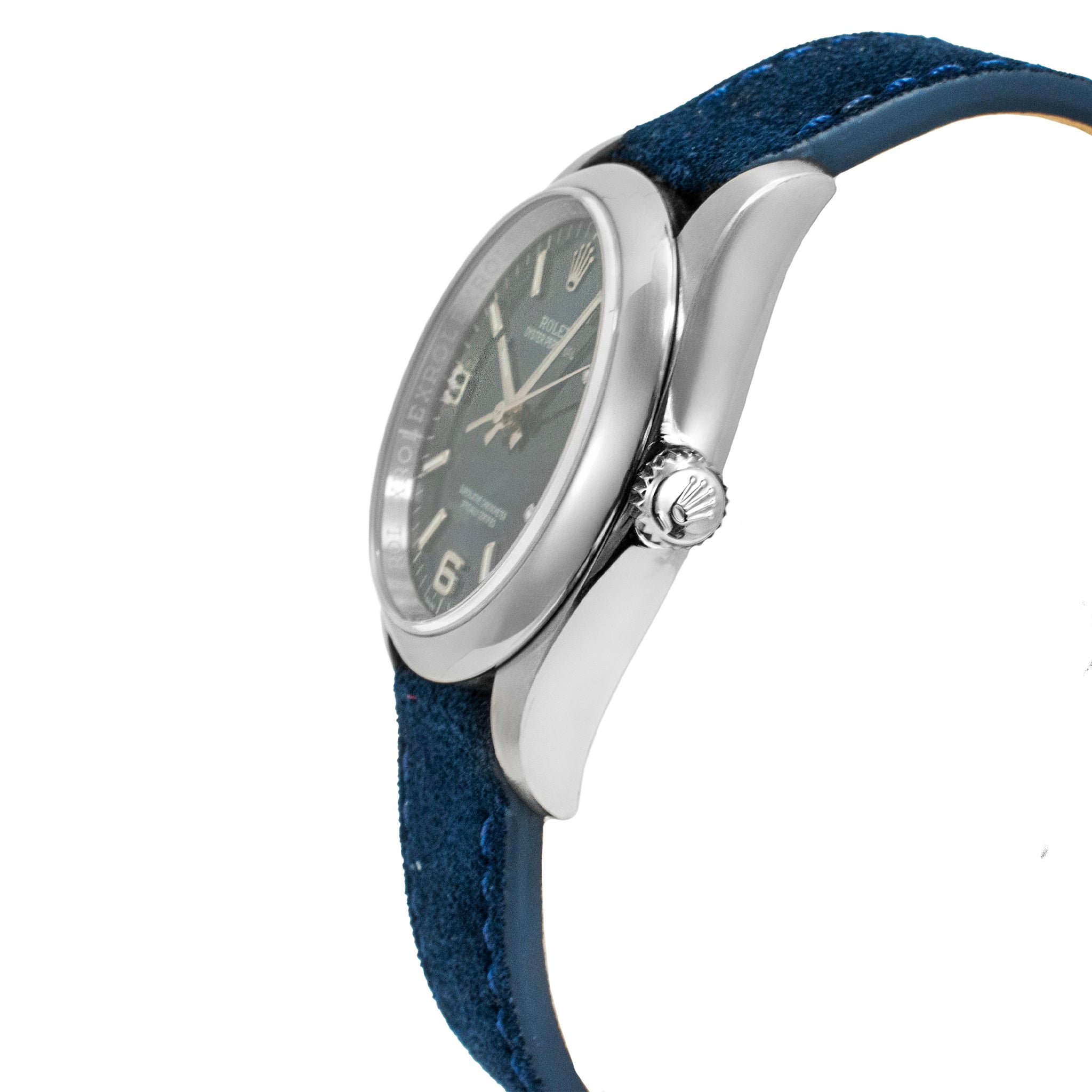 2018 Rolex Oyster Perpetual 36MM 116000 Blue 3 Arabic Dial Stainless Steel Watch