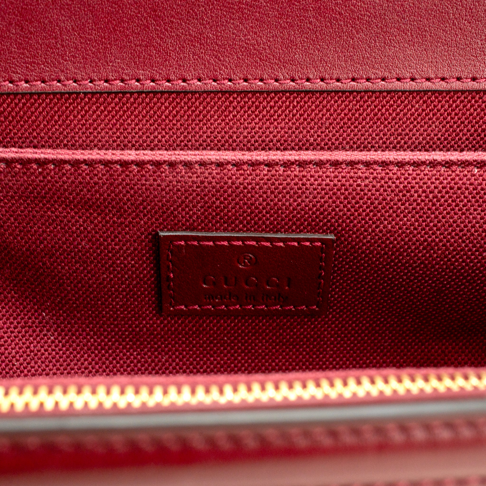 Gucci GG GO Small Bordeaux Gold Hardware Shoulder Bag