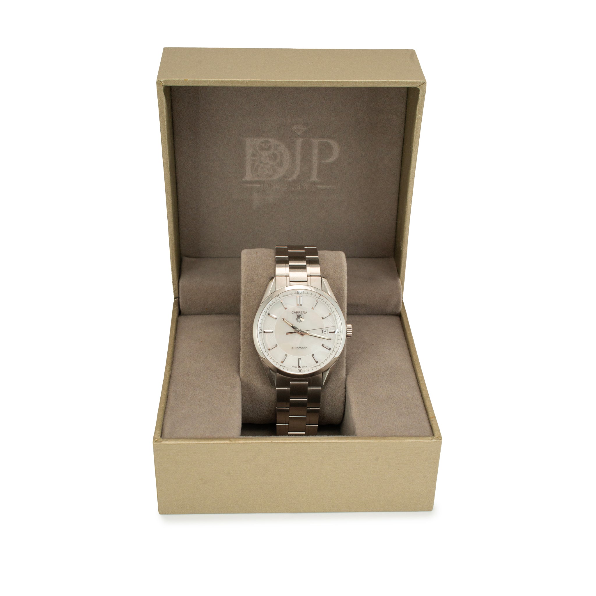 Tag Heuer Carrera Calibre 5 39MM wv211d Mother of Pearl Steel Automatic Watch