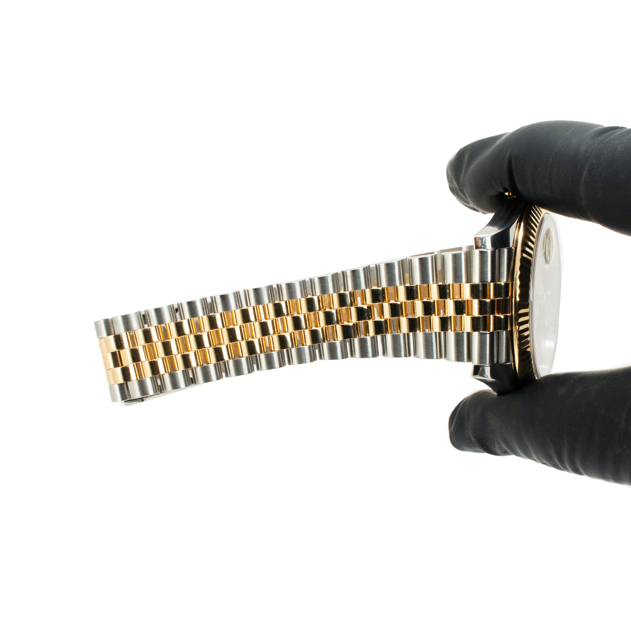 2024 Rolex Datejust 41MM 126333 Black Stick Dial Fluted Jubilee Gold Steel Watch