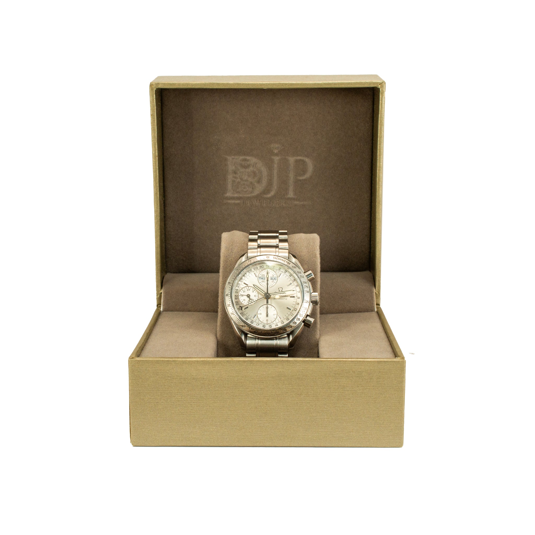 Omega Speedmaster Day Date 39MM 3523.30.00 Silver Calendar Chrono Steel Watch