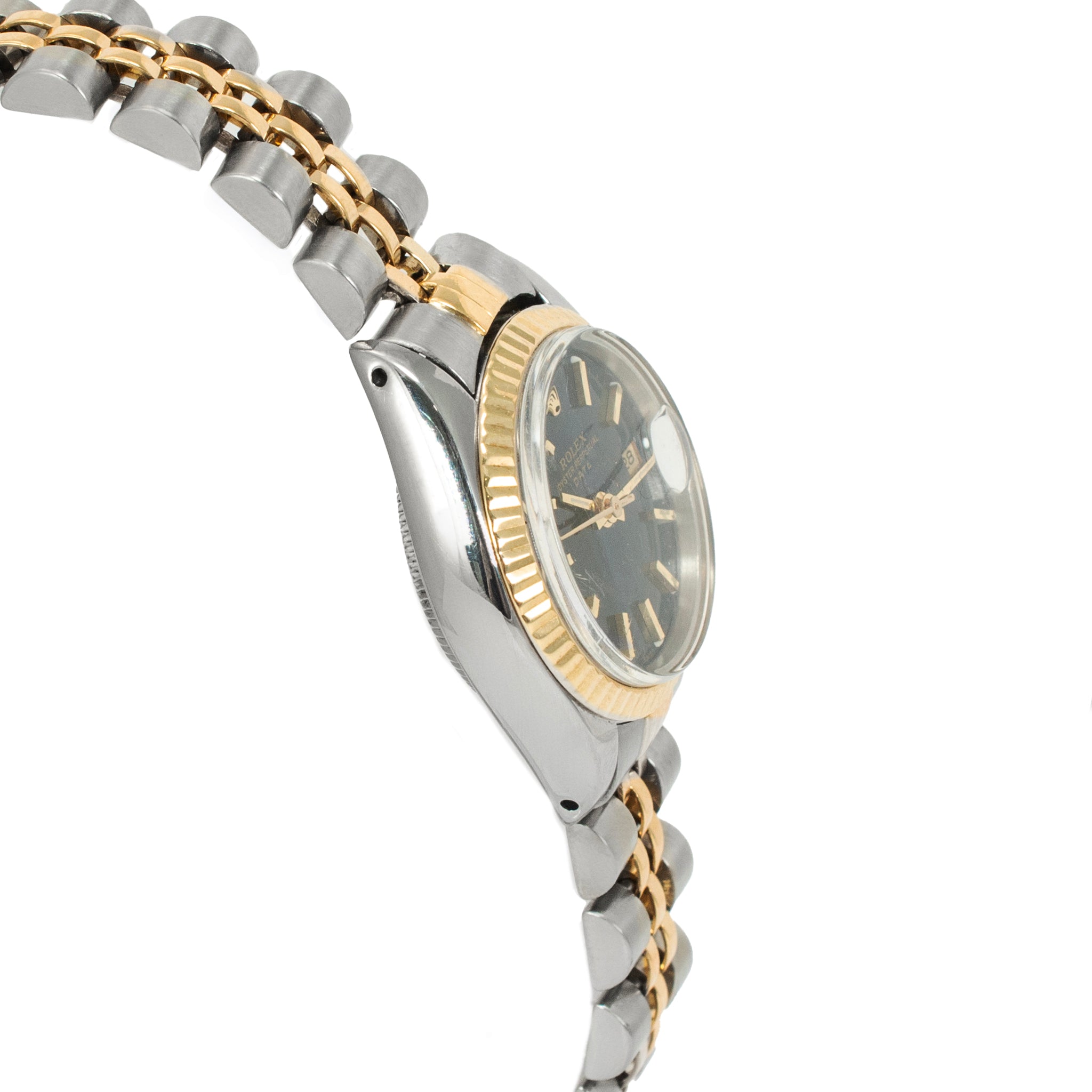 Rolex Oyster Perpetual Lady Date 26MM 6917 Blue Dial Jubilee Gold Steel Watch