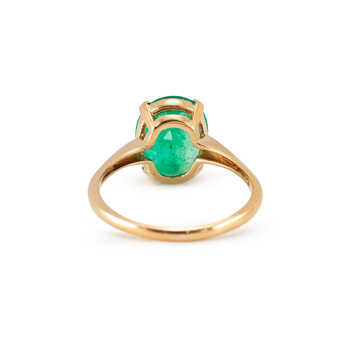 Ladies 14K Yellow Gold 4.36ctw Gia Colombian Green Emerald Cocktail Ring