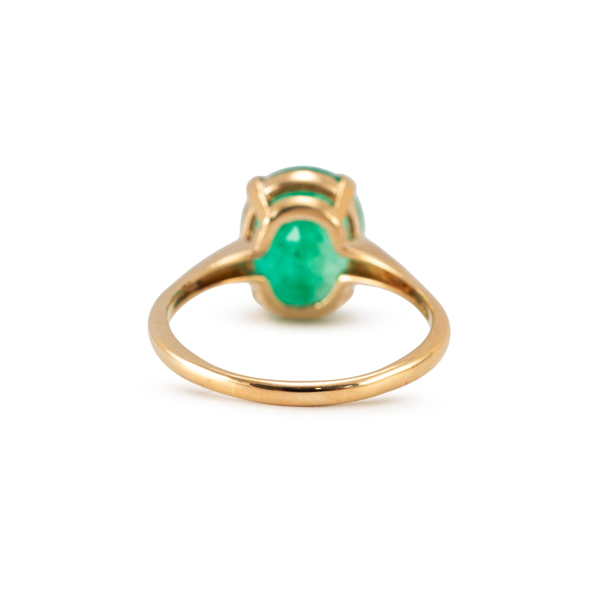 Ladies 14K Yellow Gold 4.36ctw Gia Colombian Green Emerald Cocktail Ring
