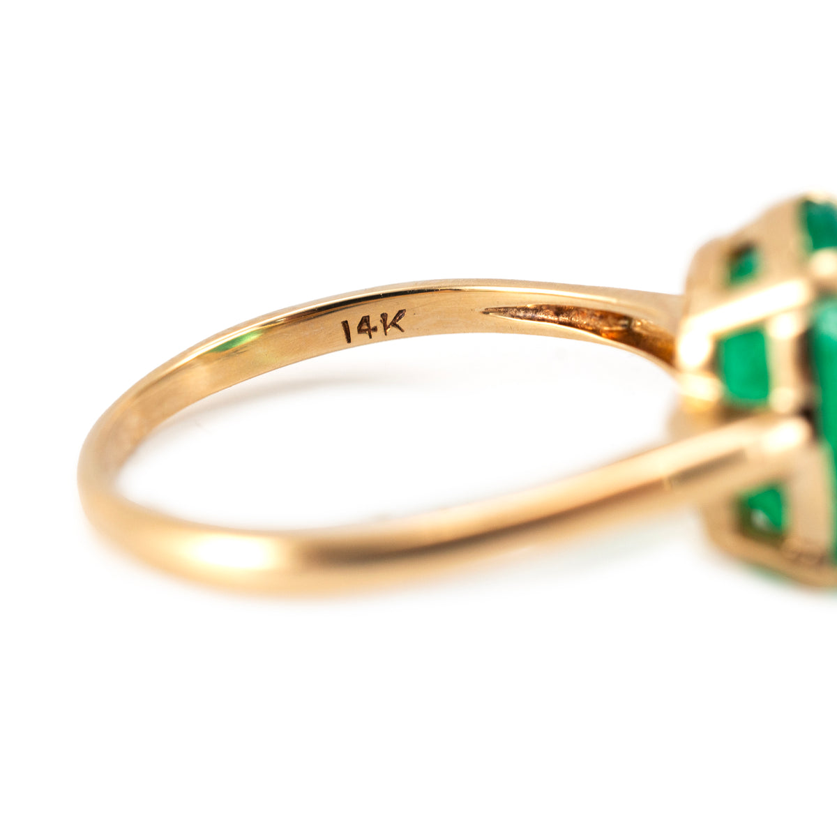 Ladies 14K Yellow Gold 4.36ctw Gia Colombian Green Emerald Cocktail Ring