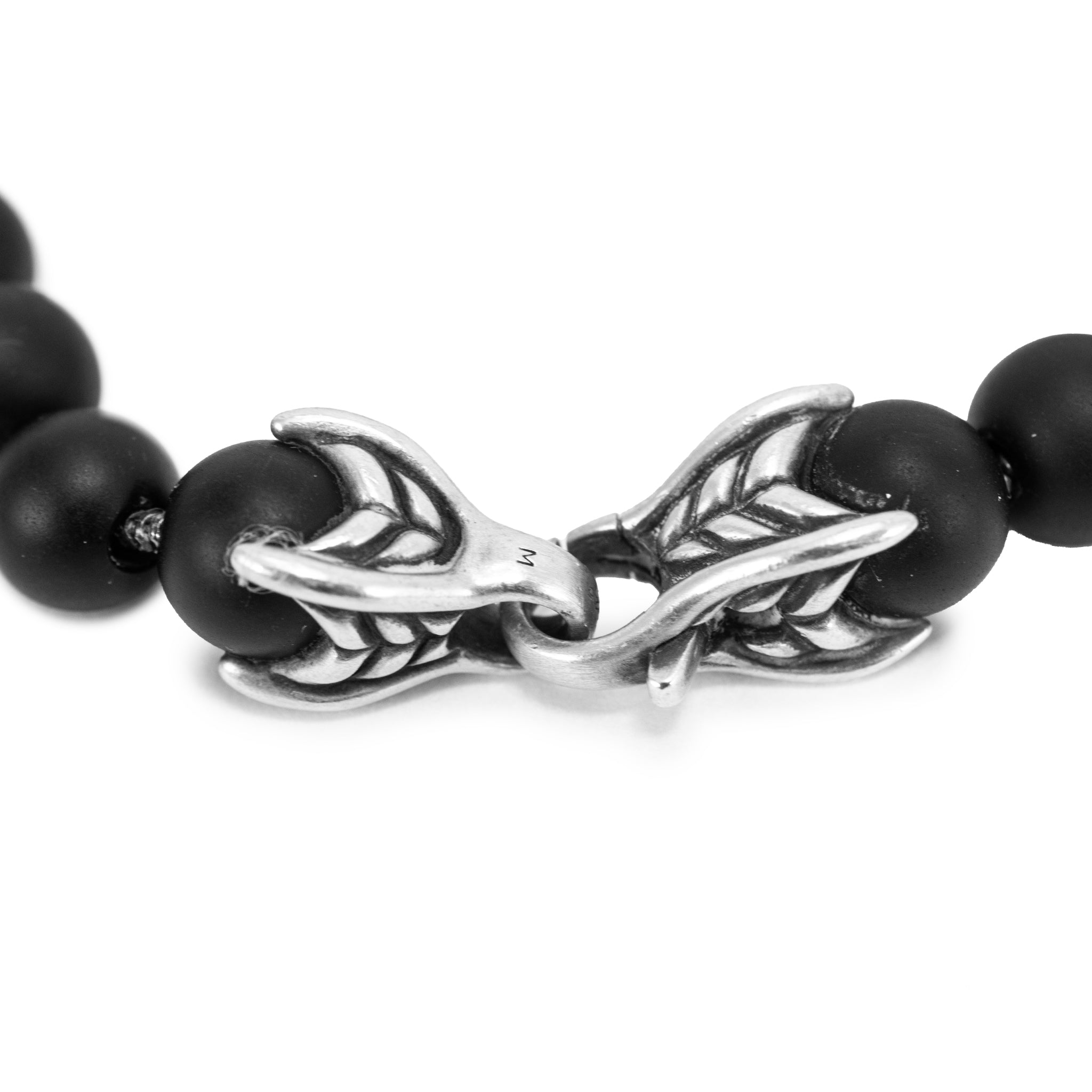 Men’s David Yurman Sterling Silver 8MM Black Onyx Spiritual Beads Link Bracelet