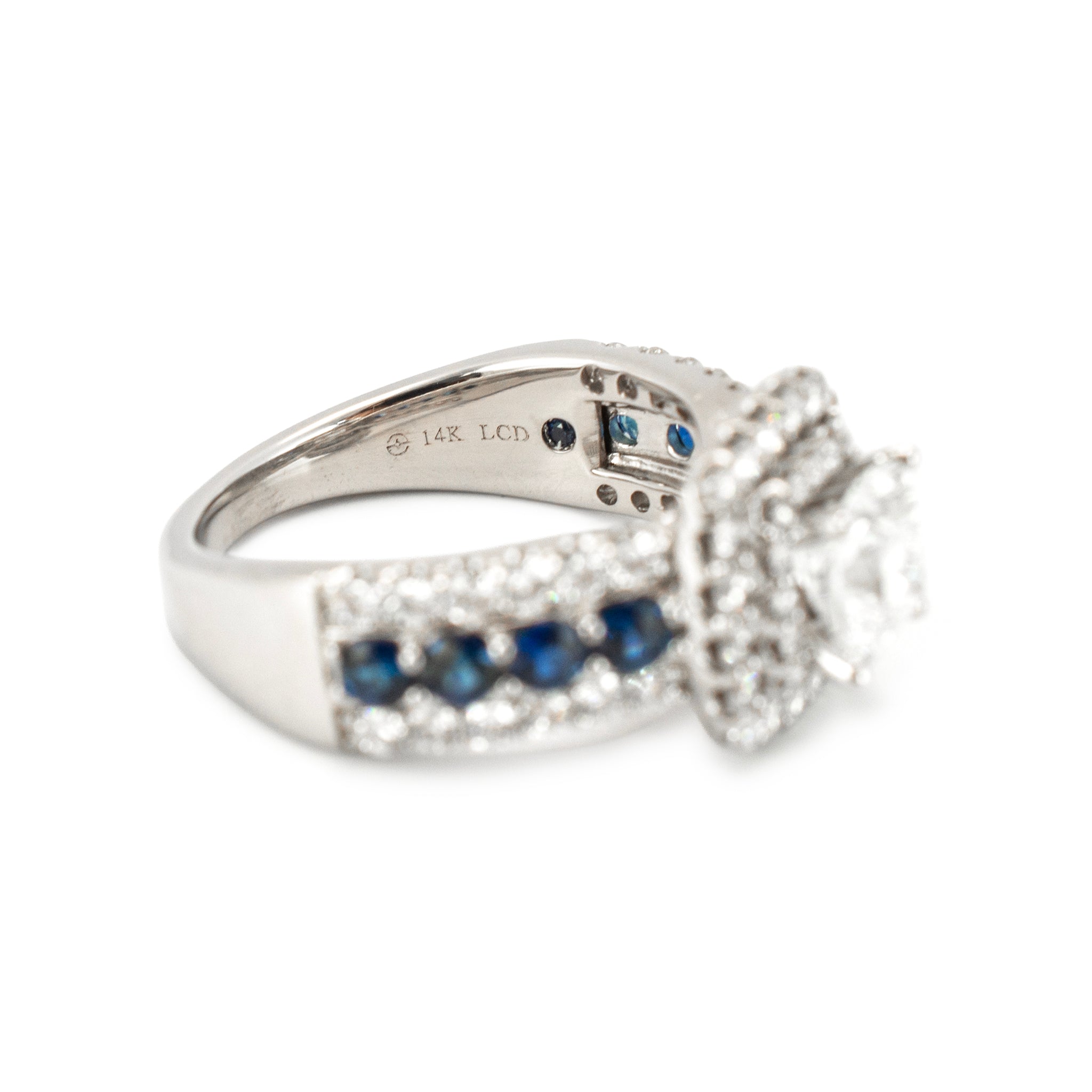 Vera Wang Love 14K Gold Gsi 2.05ct Lab-Grown Diamond Sapphire Engagement Ring