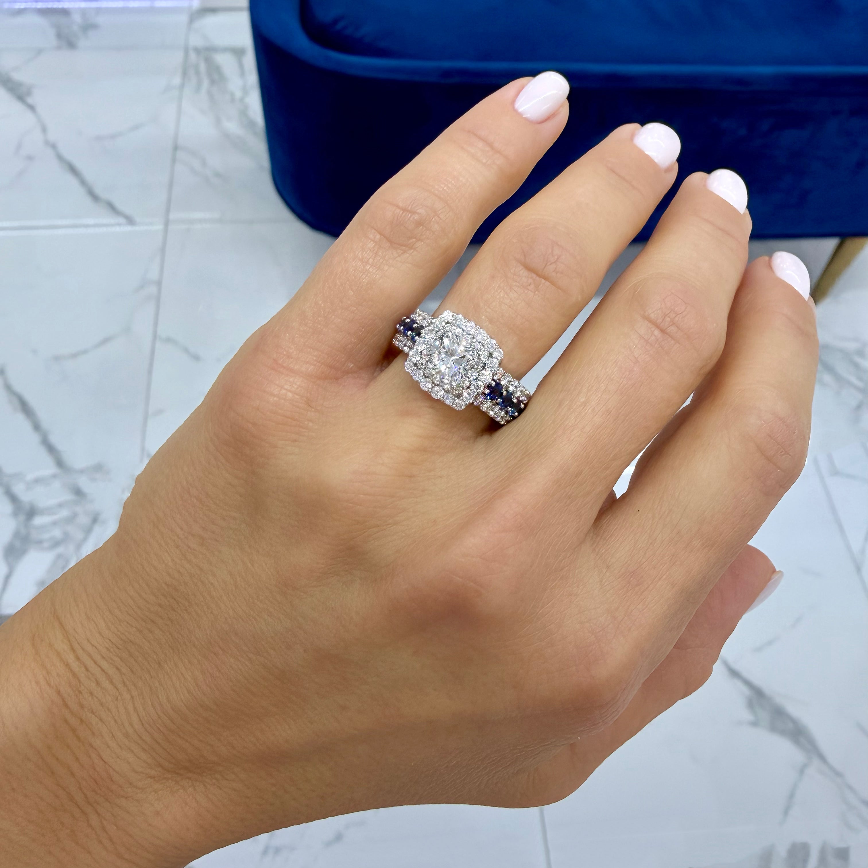 Vera Wang Love 14K Gold Gsi 2.05ct Lab-Grown Diamond Sapphire Engagement Ring