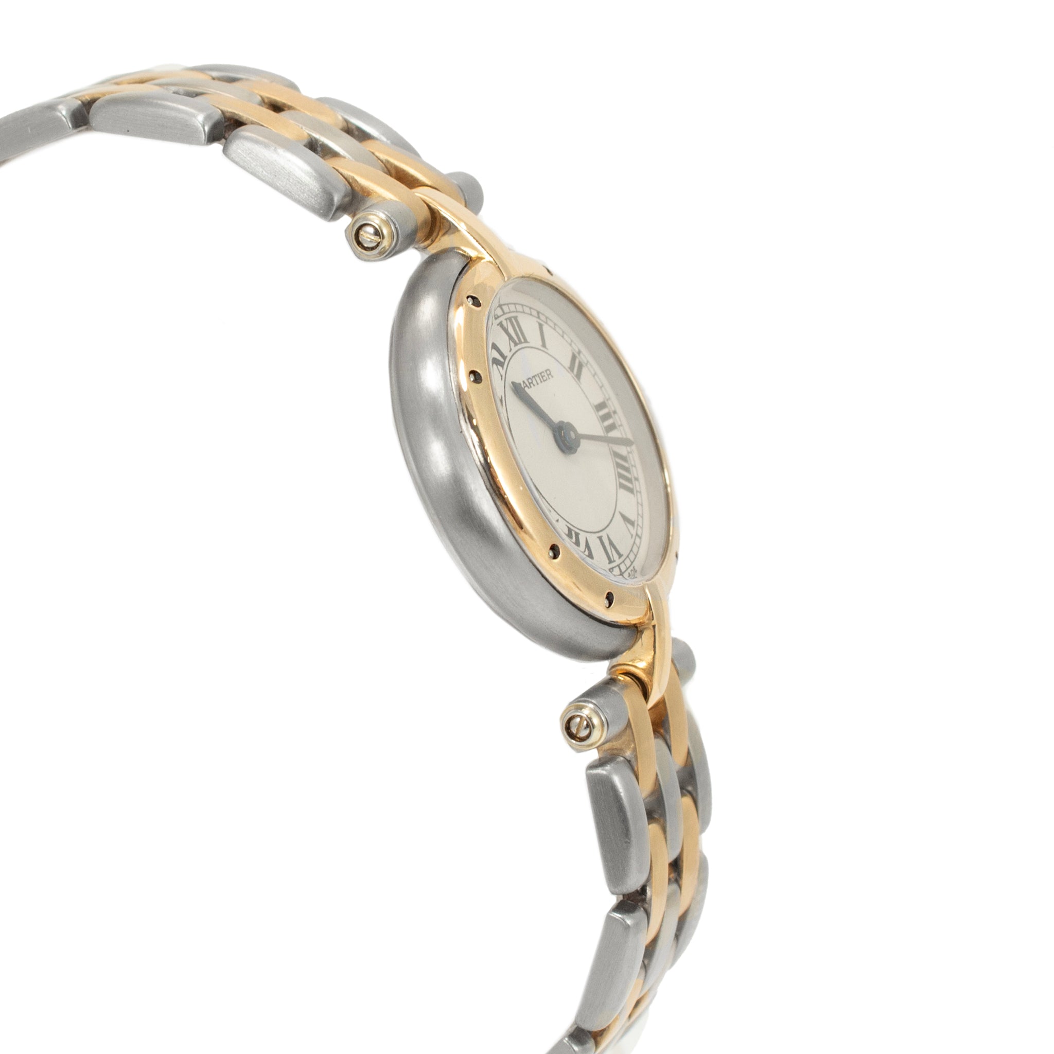 Vintage Ladies Cartier Panthere Vendome 24MM 166920 Two Row Gold & Steel Watch