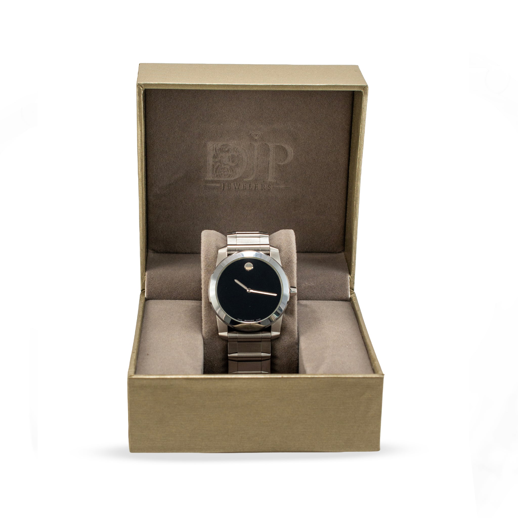 Movado Vizio 34MM 0605808 Black Onyx Stainless Steel Quartz Watch