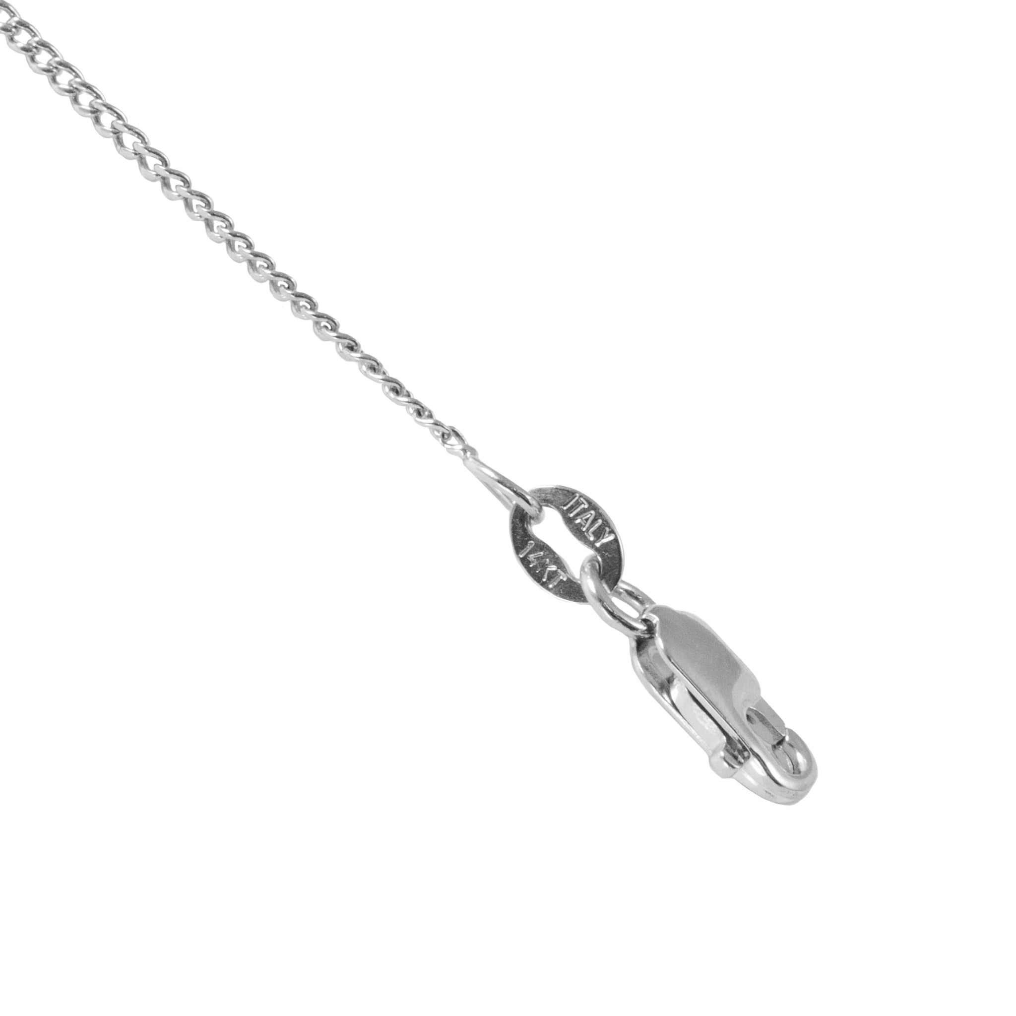14K White Gold Antique Cut 0.50ct Pear Shape Diamond Solitaire Pendant Necklace