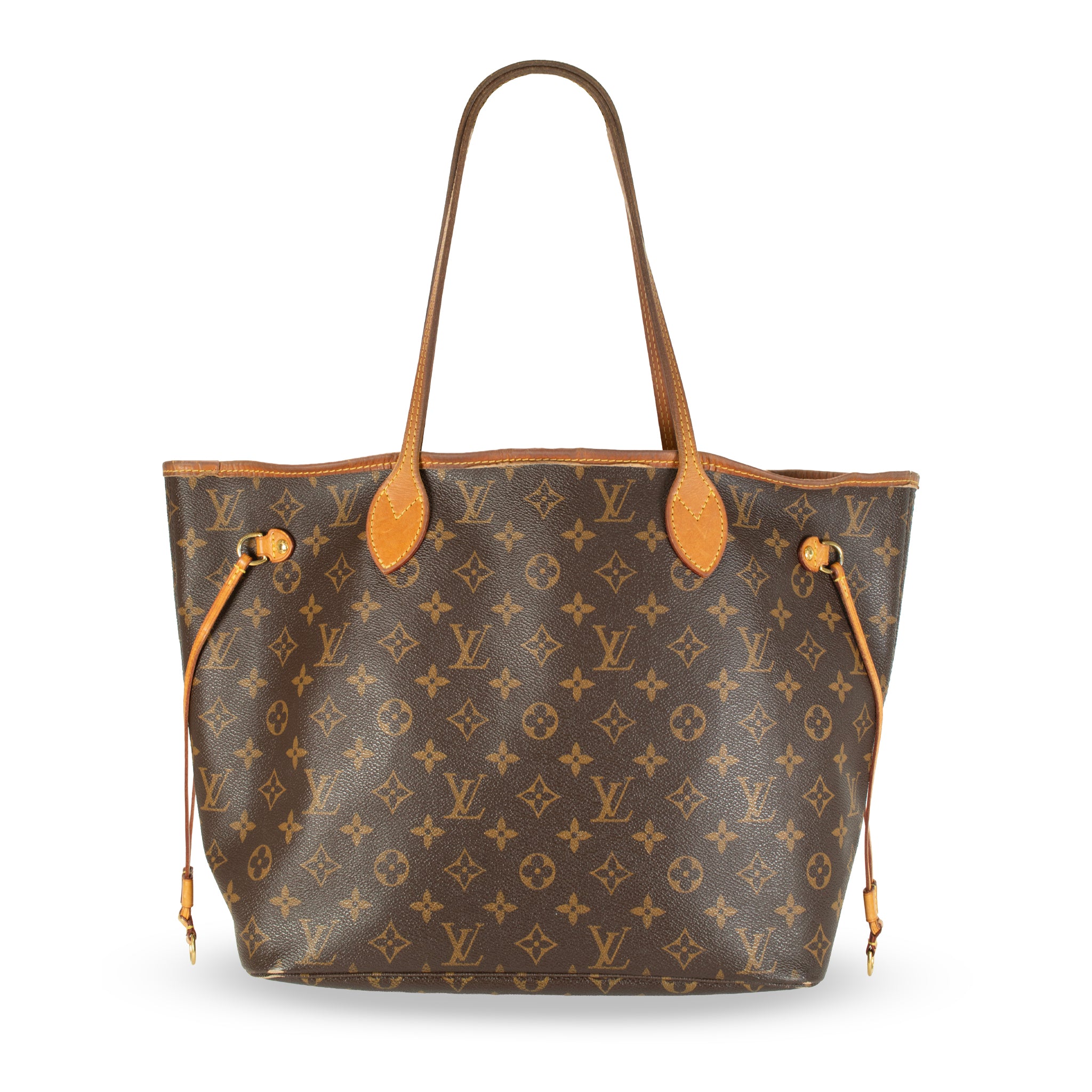 Louis Vuitton Monogram Neverfull MM Leather Brown Tote Bag