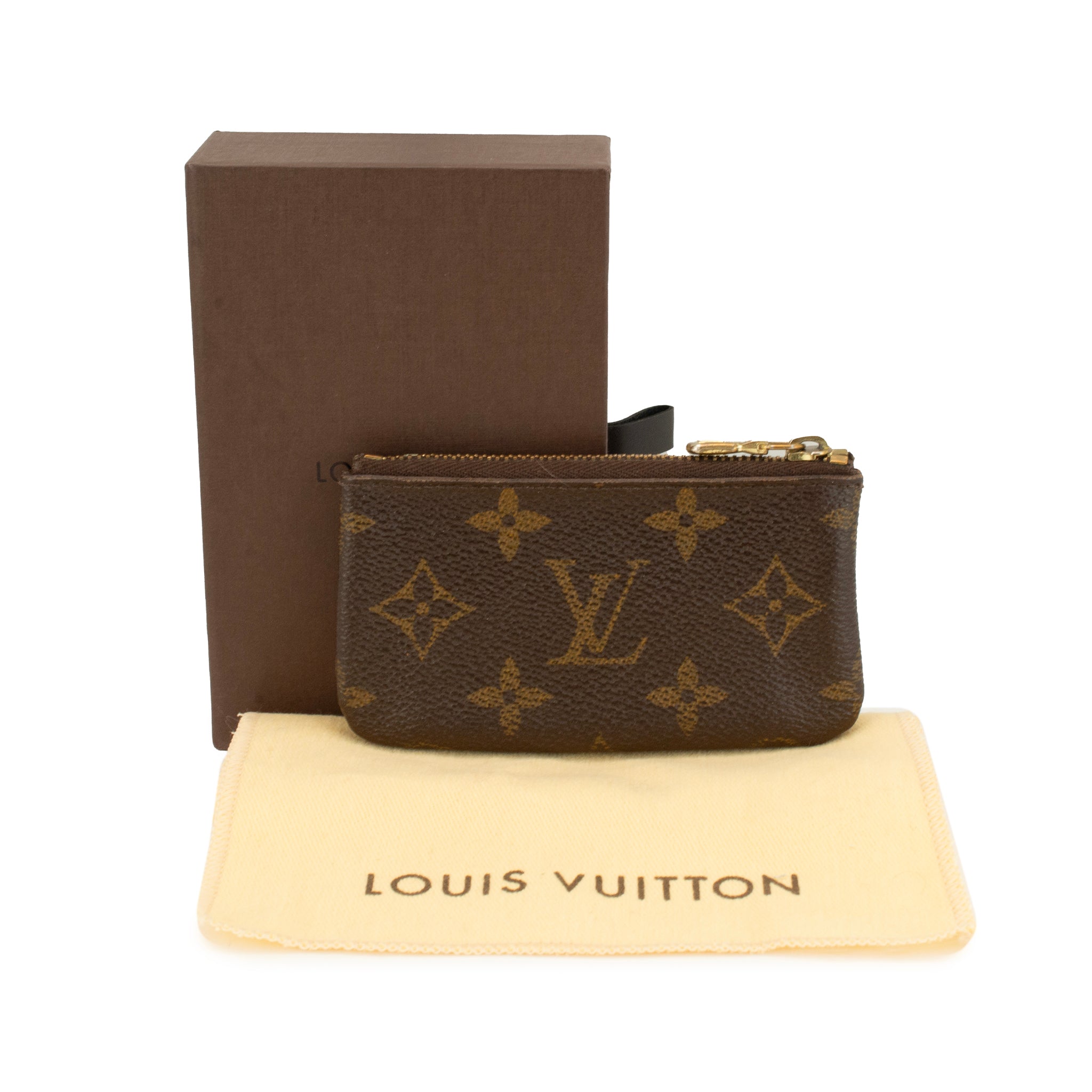 VUITTON ノベルティ Louis Vuitton Monogram Pochette Clés Gold-Toned Hardware Key Pouch Wal