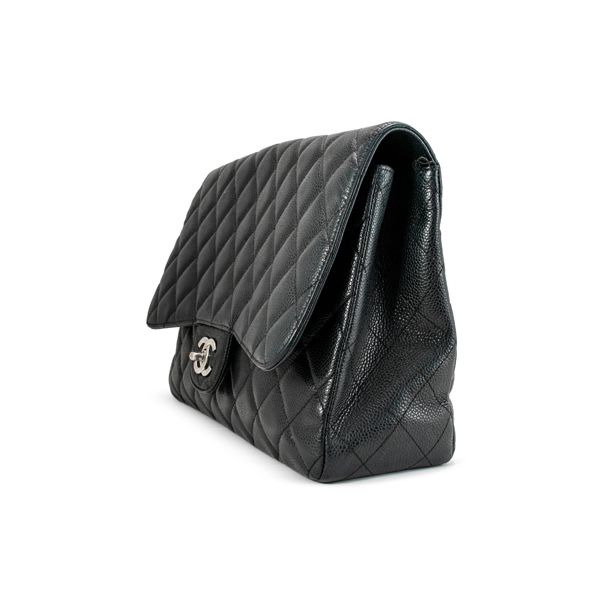 Chanel Jumbo Classic Single Flap 30CM Black Caviar Silver HW