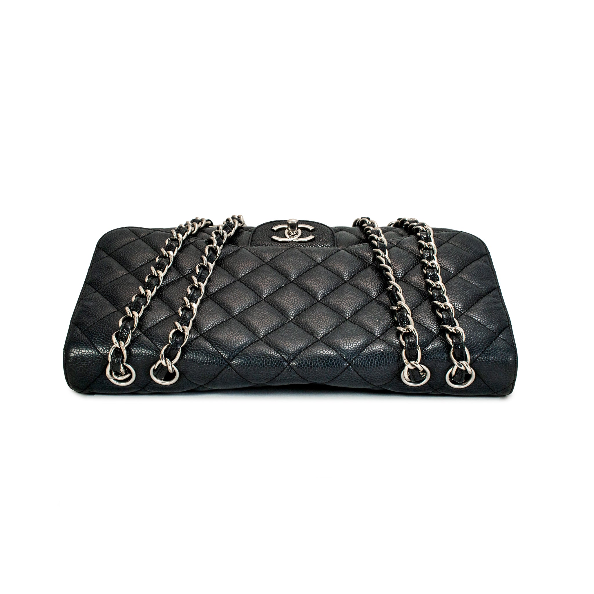 Chanel Jumbo Classic Single Flap 30CM Black Caviar Silver HW