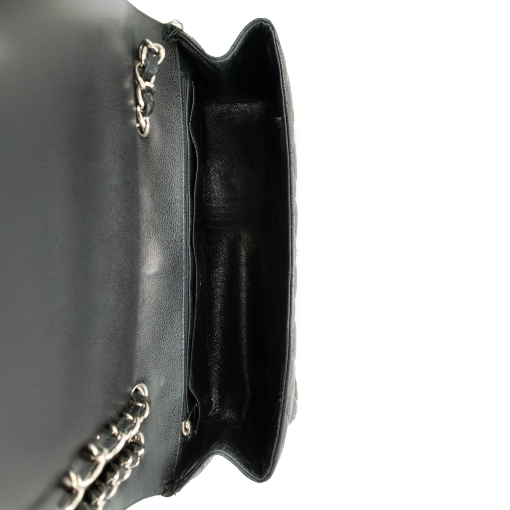 Chanel Jumbo Classic Single Flap 30CM Black Caviar Silver HW