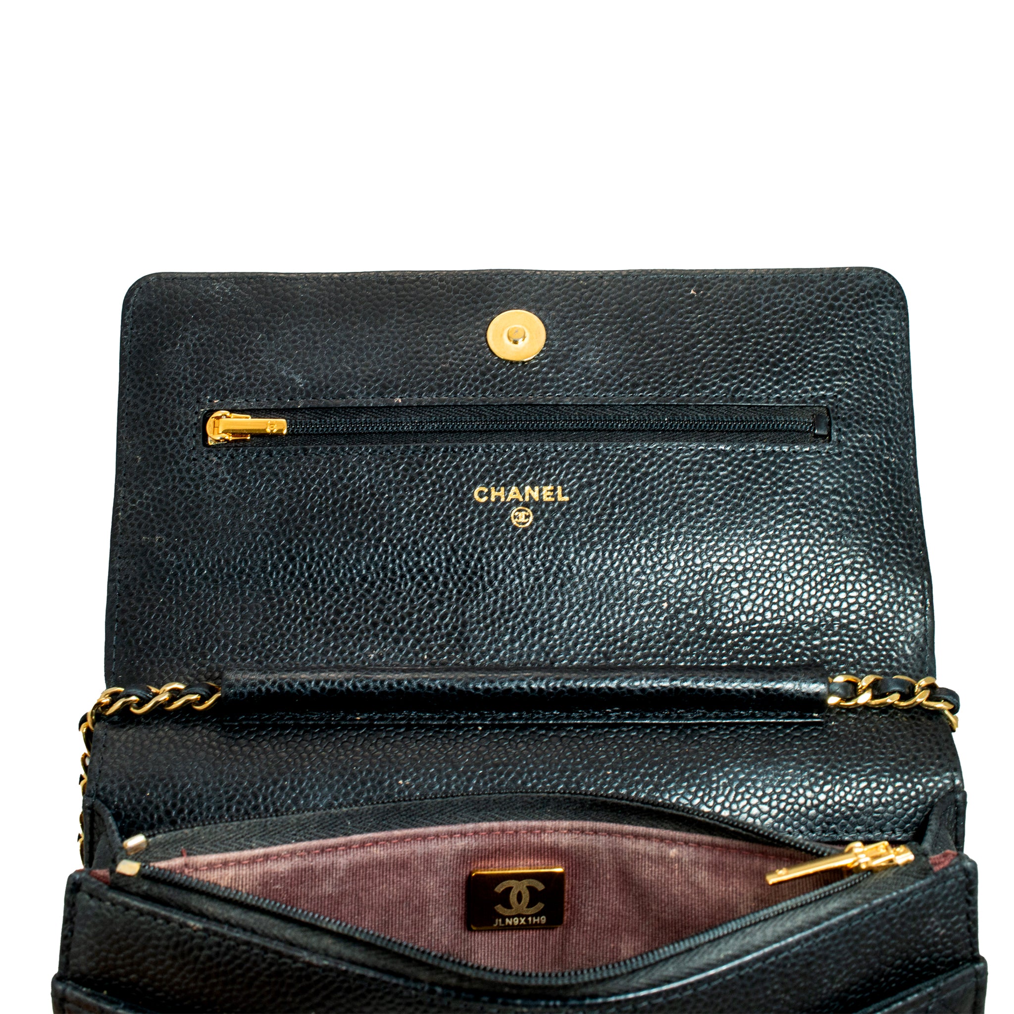 Chanel Classic Quilted Black Lambskin Wallet on Chain With Gold Hardware Bag