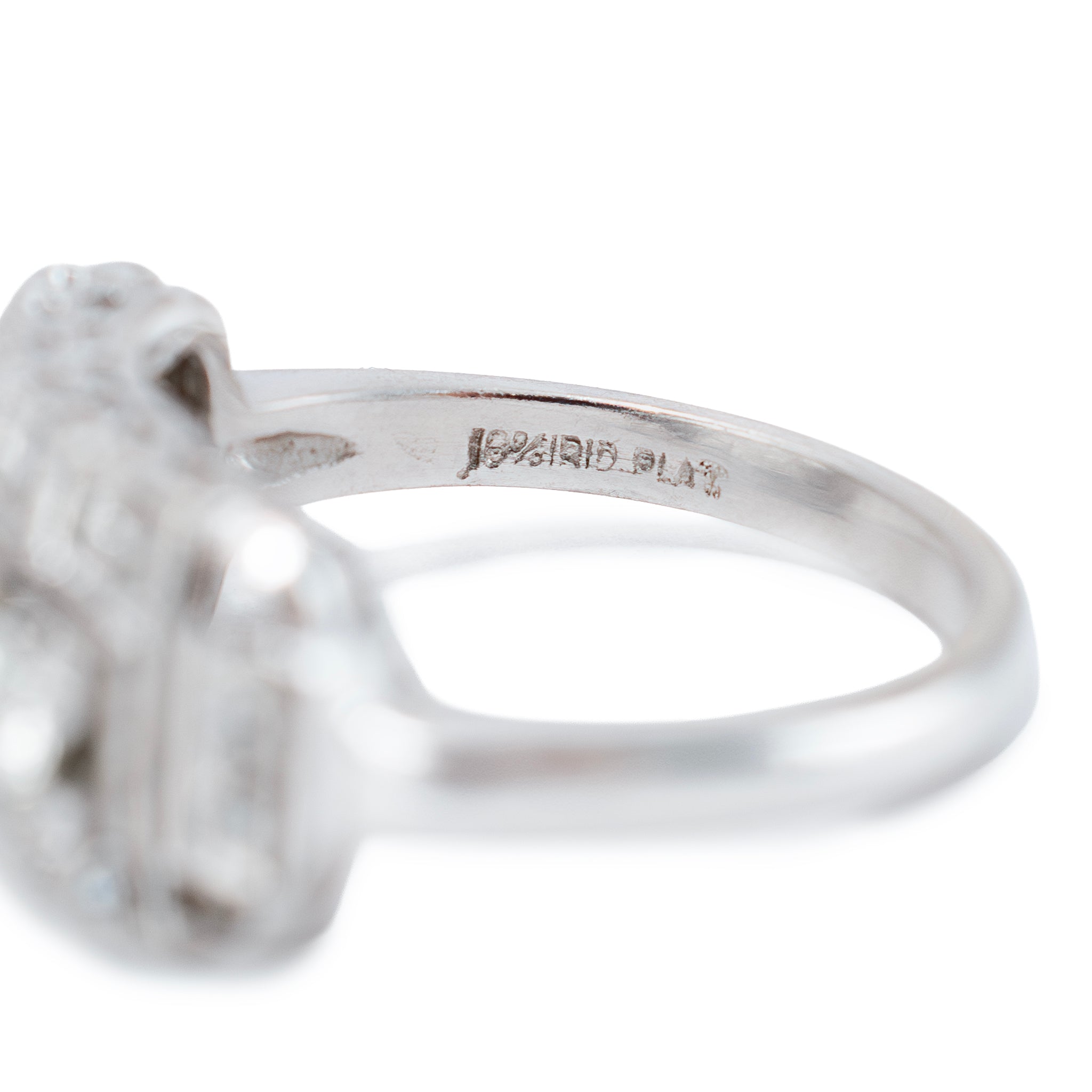 Antique Platinum 1.78ct Old European Cut Diamond Three Stone Engagement Ring