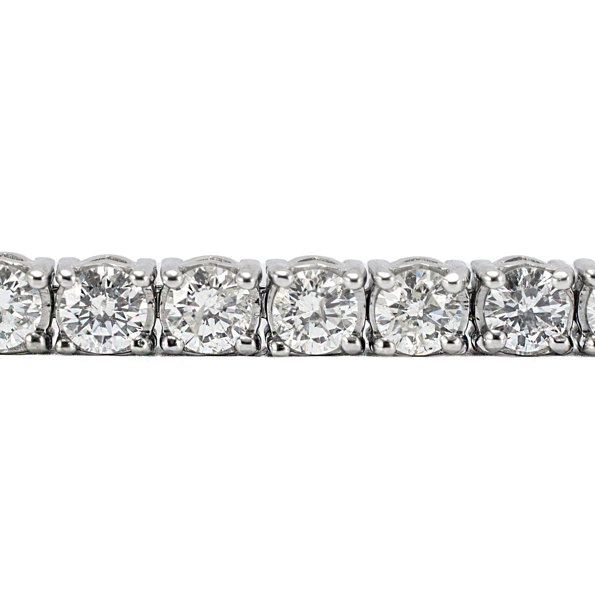 14K White Gold 4-Prong 6.82ct Round Diamond Tennis Bracelet
