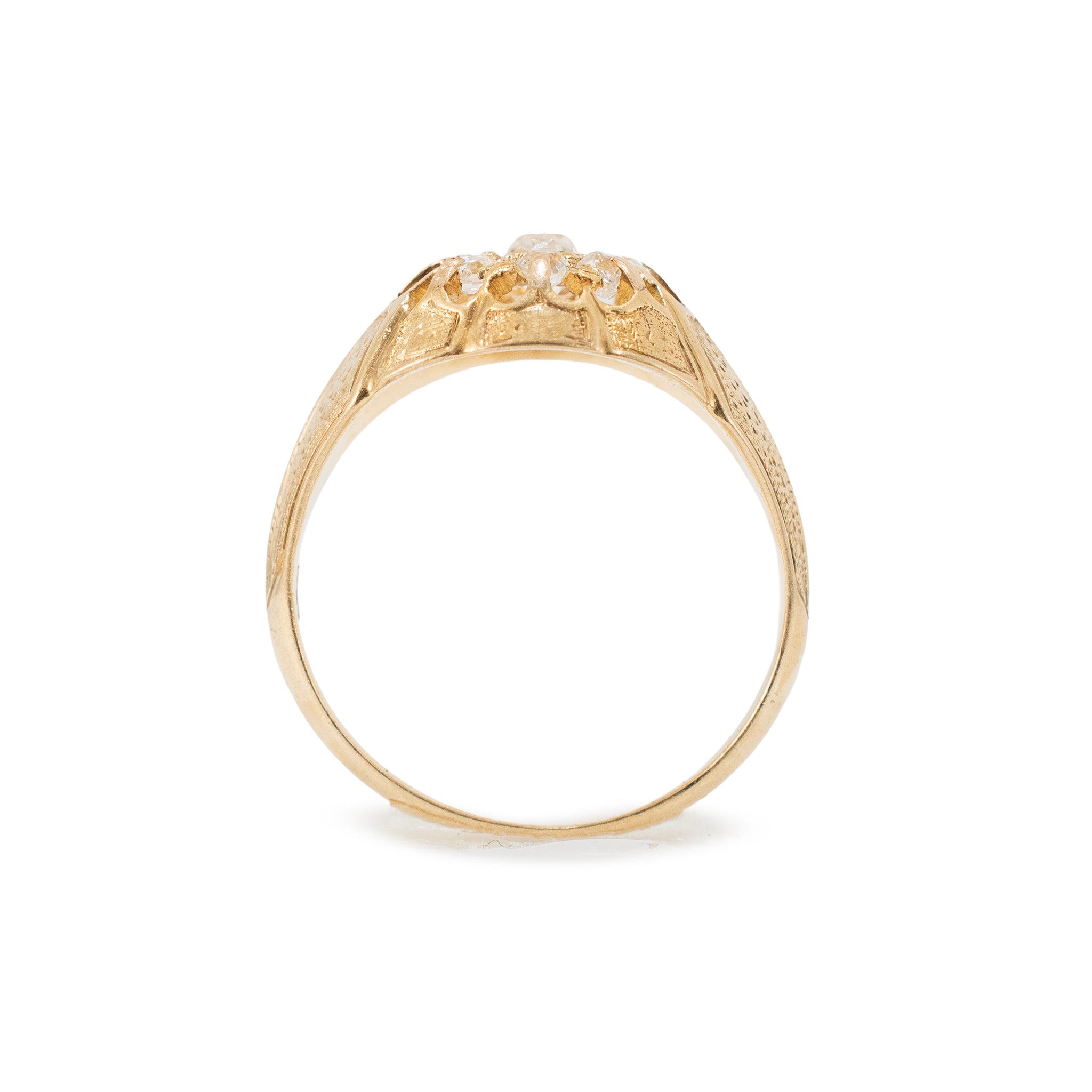 Antique Victorian 18K Yellow Gold 0.56ct Old Cut Diamond Cluster Engagement Ring