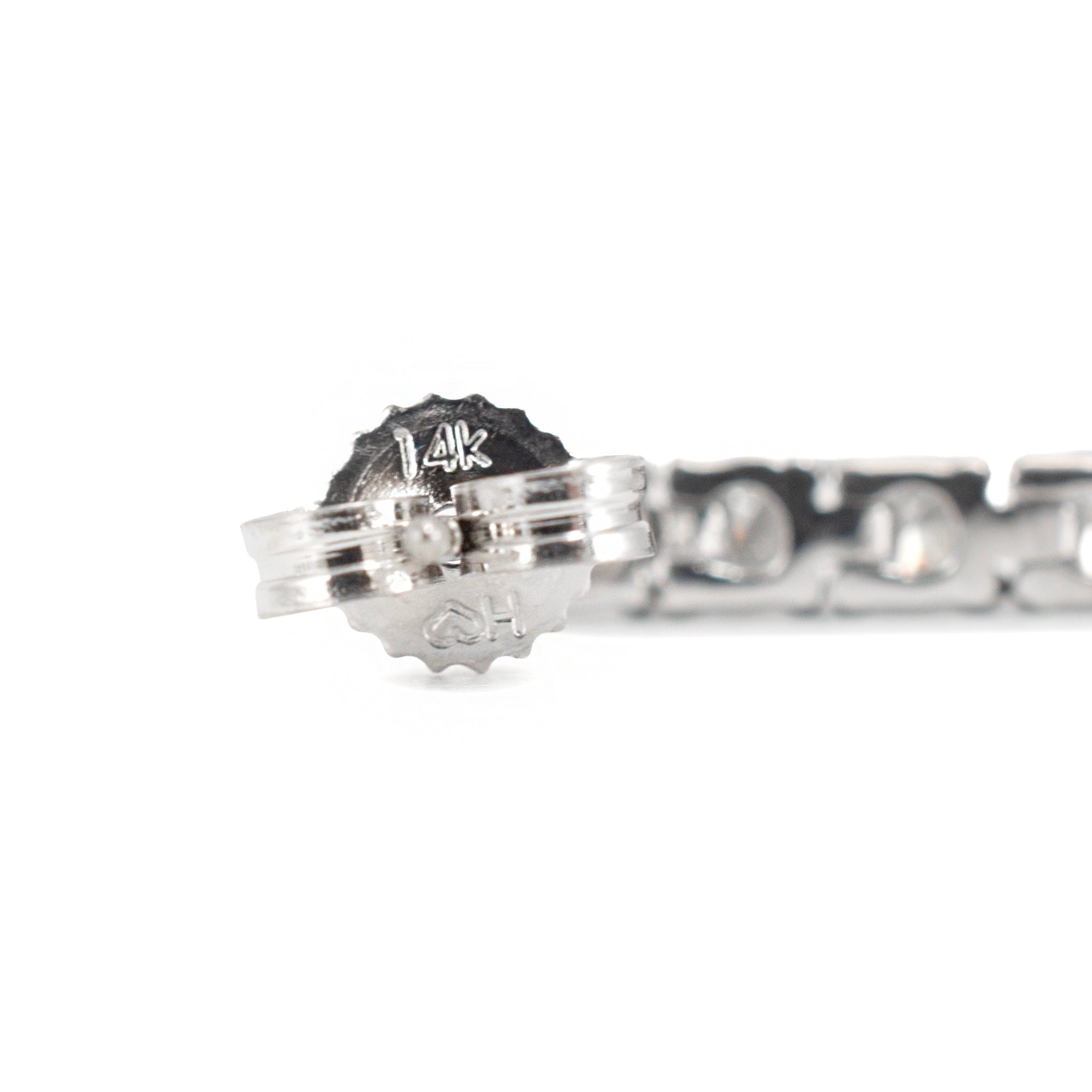 Ladies 14K White Gold 0.56ctw Lab Grown Round Diamond Dangle Drop Earrings
