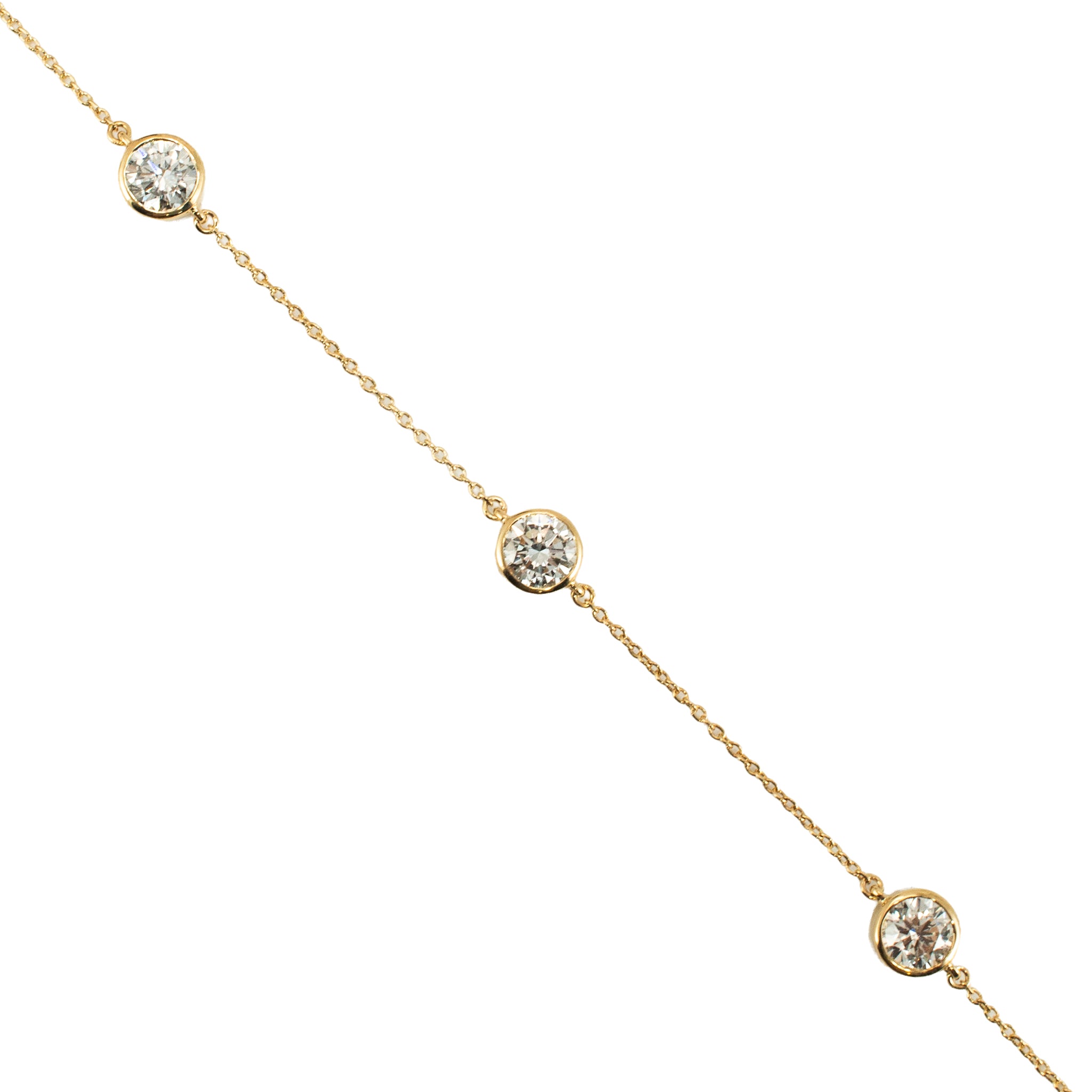 14K Yellow Gold 2.00ct Round Cut Lab Grown Diamond by the Yard Link Bracelet