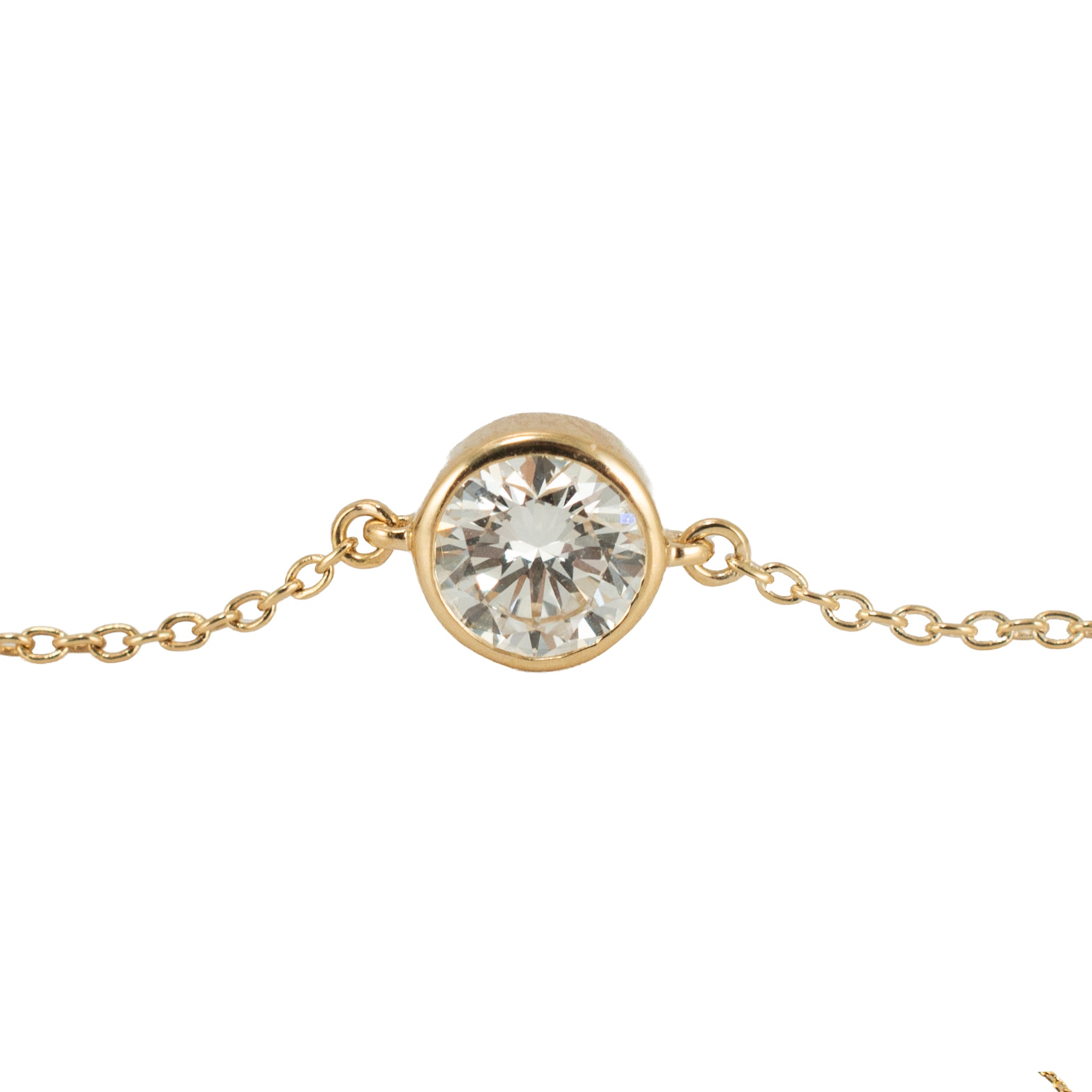 14K Yellow Gold 2.00ct Round Cut Lab Grown Diamond by the Yard Link Bracelet