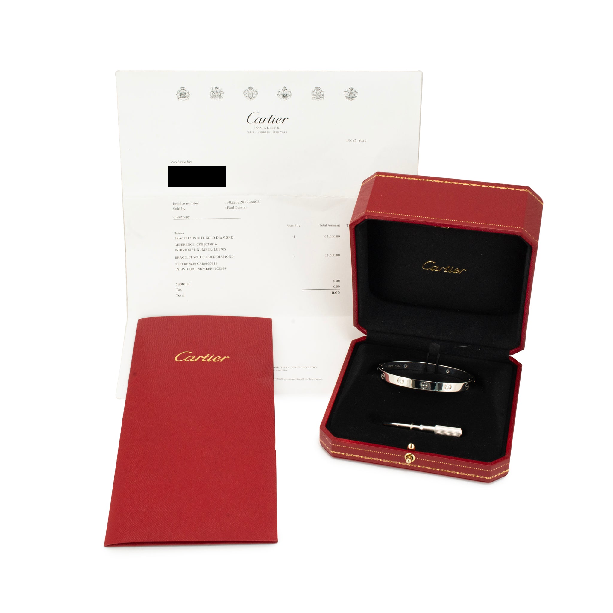 Cartier Love Classic Model 4 Diamonds 18K White Gold Iconic Bangle Bracelet