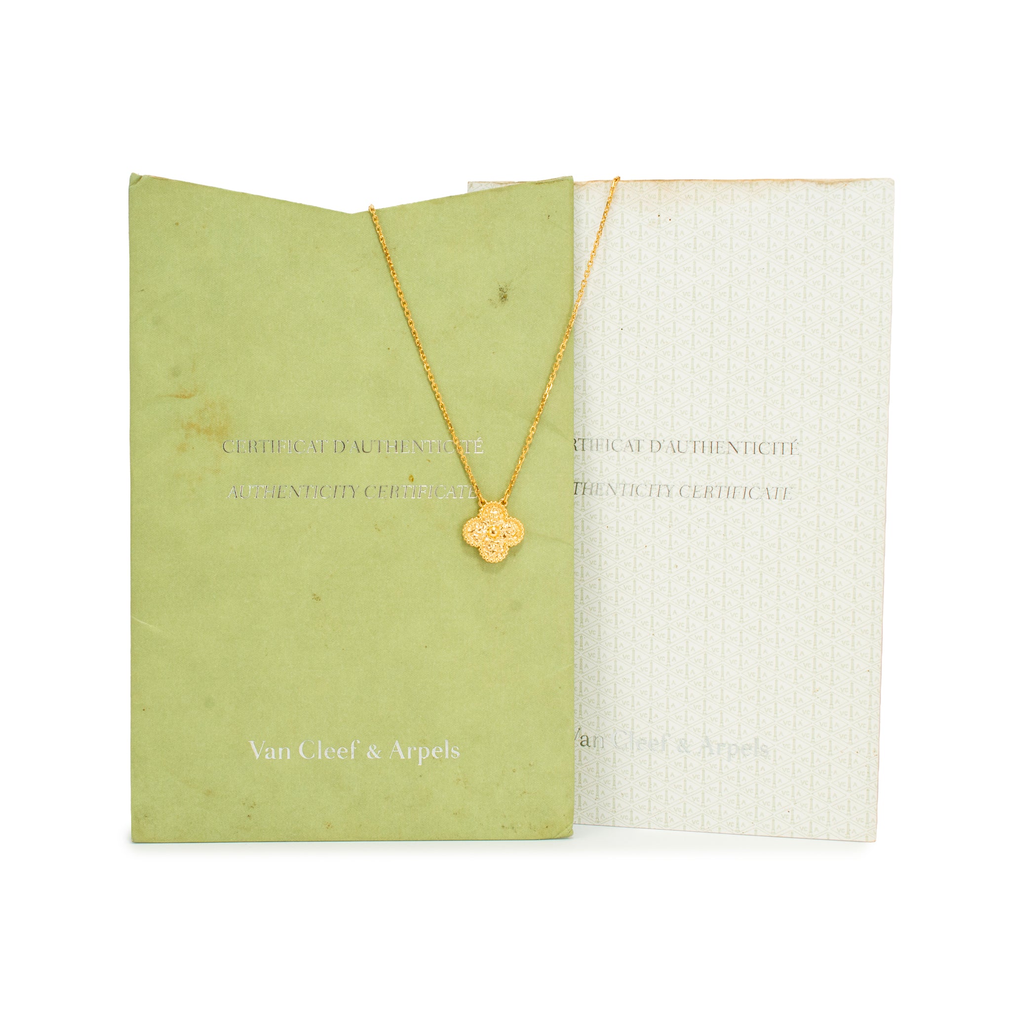 Van Cleef & Arpels Vintage Alhambra 18K Yellow Gold Beads Pendant Necklace