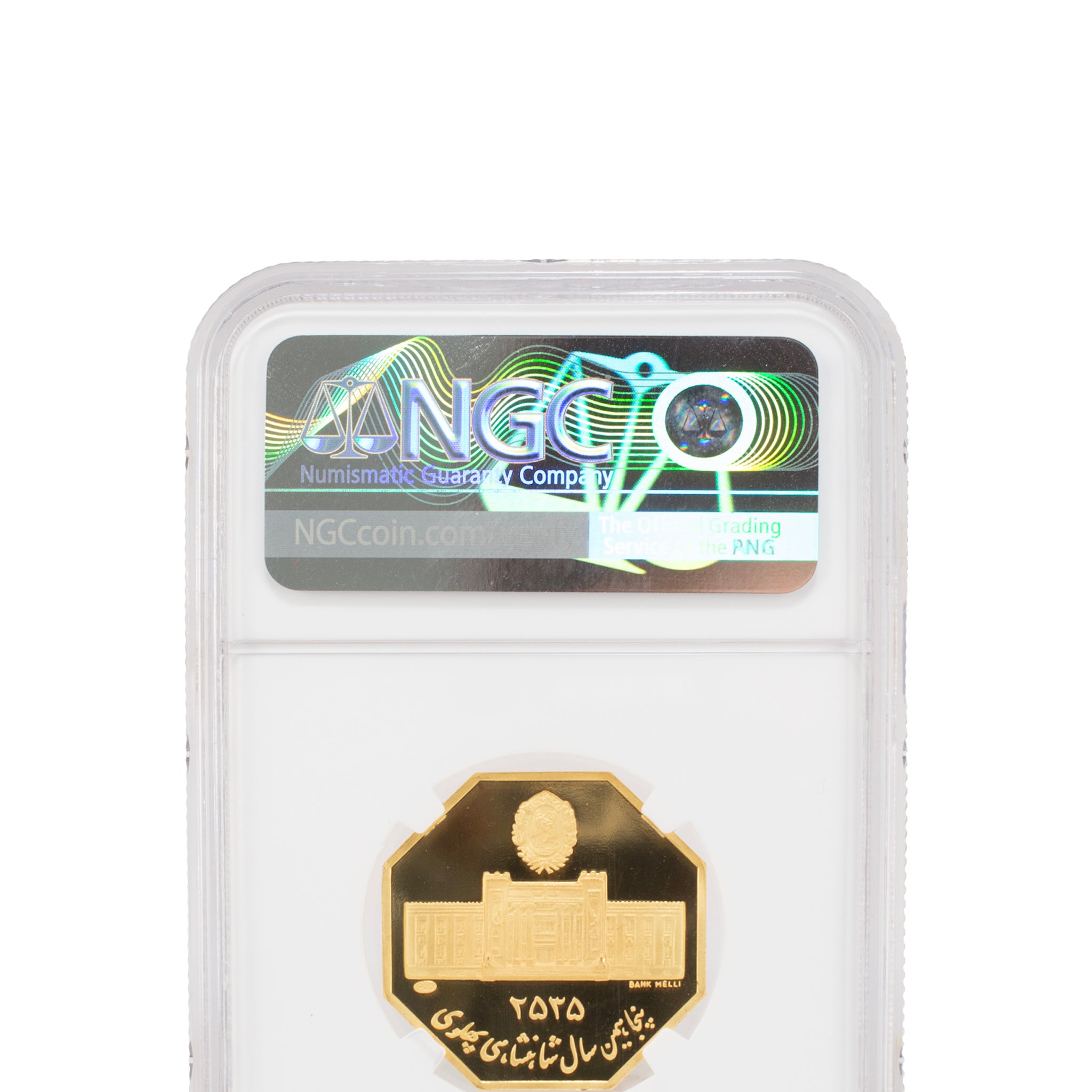 1976 Iran Ngc PF69 Ultra Cameo Gold Octagonal 50th Anniversary Bullion Medal