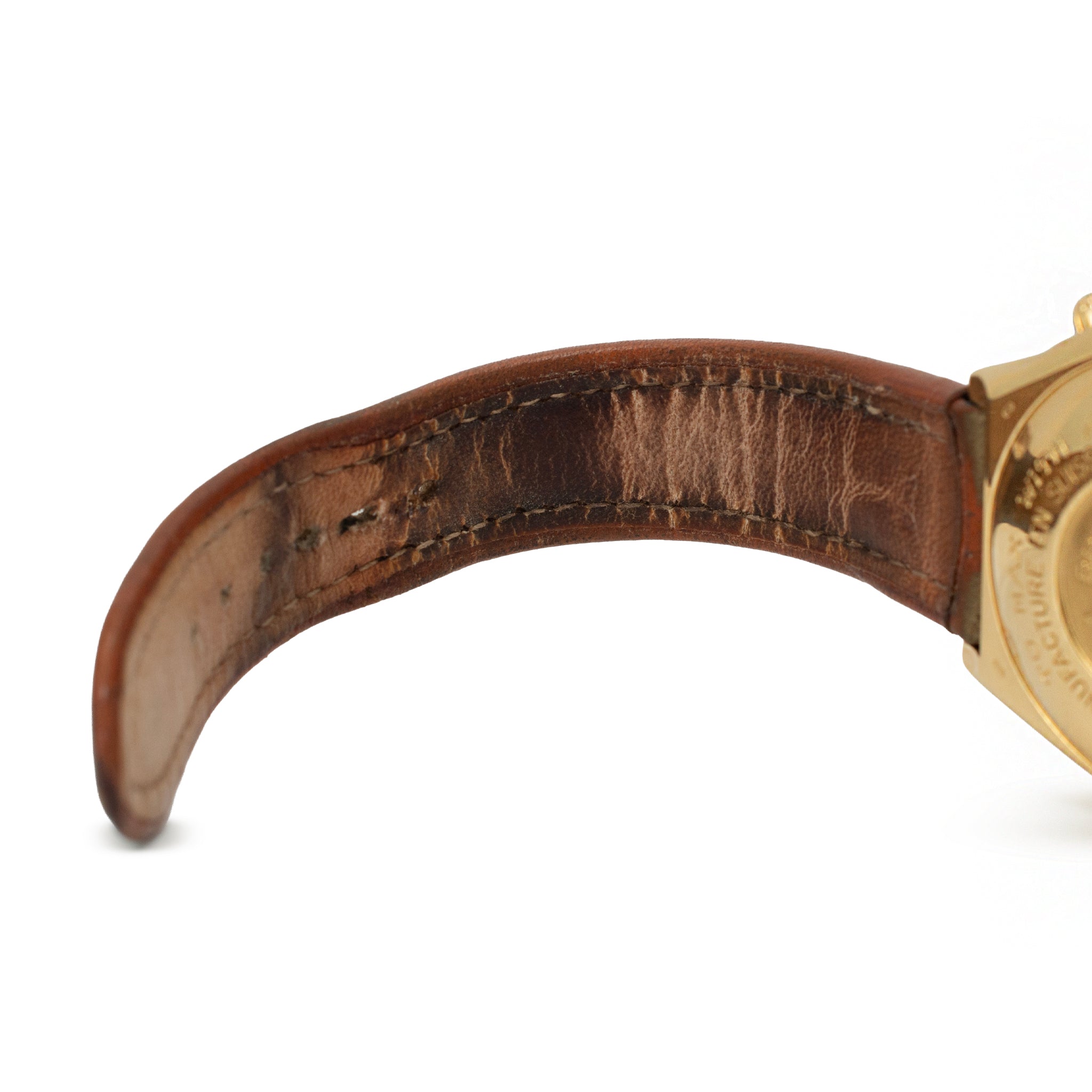 Breitling Chronomat 40MM K13048 18K Yellow Gold Brown White Chronograph Watch