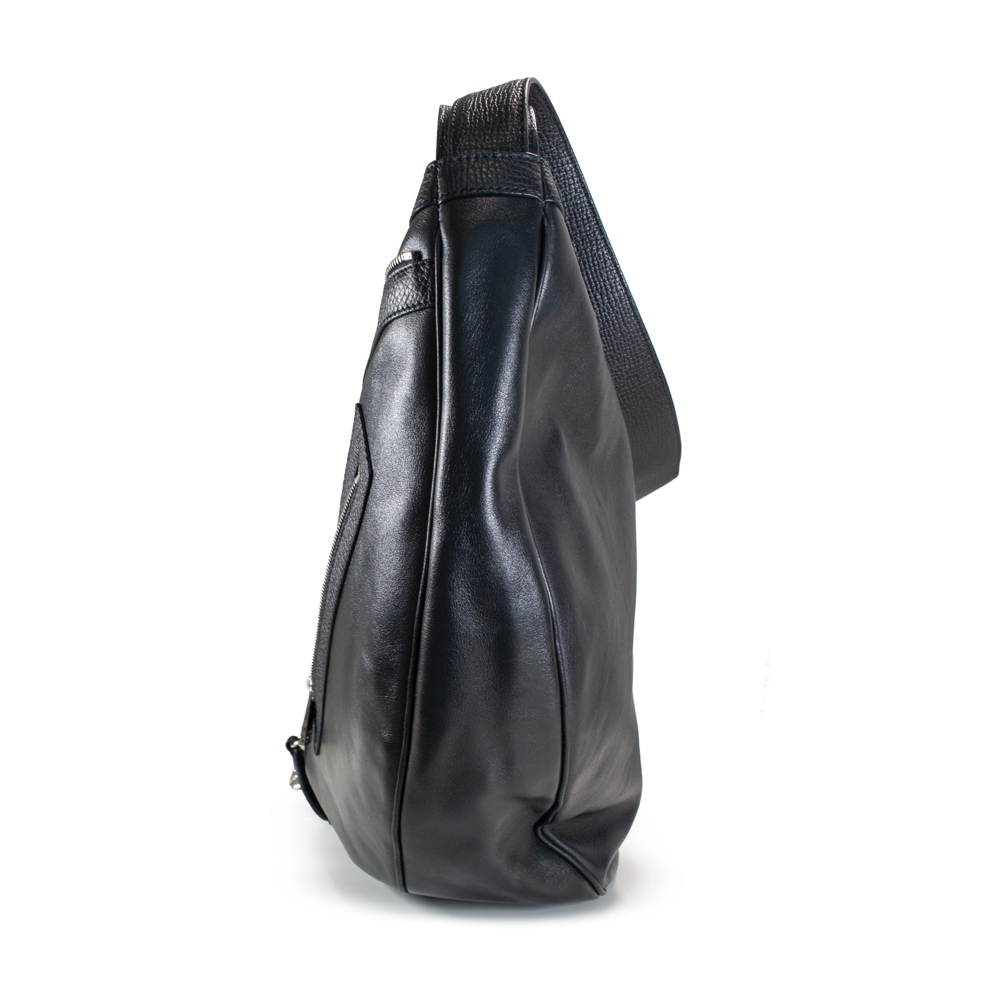 Versace Repeat Large Hobo Black Leather Silver Hardware Shoulder Bag