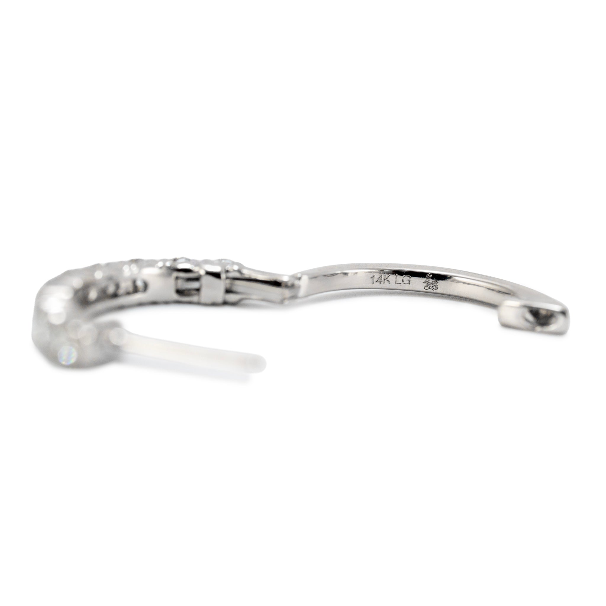 Ladies 14K White Gold 0.97ct Lab Grown Diamond Hoops Earrings