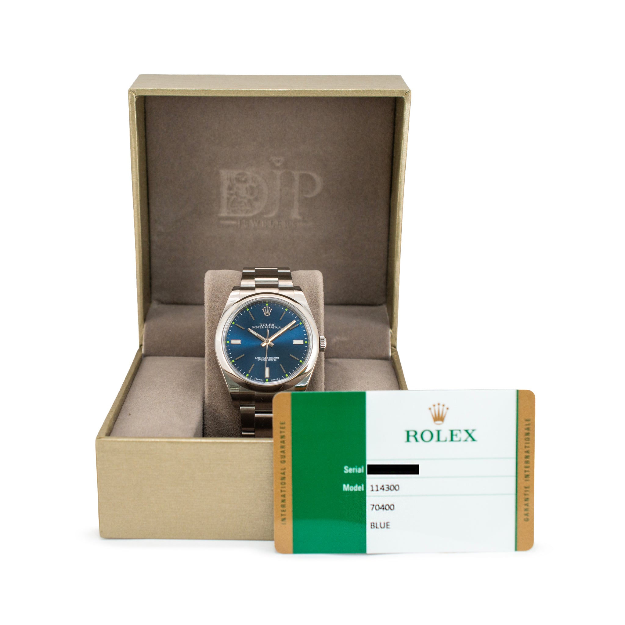 2018 Rolex Oyster Perpetual 39MM 114300 Blue Dial Oyster Stainless Steel Watch